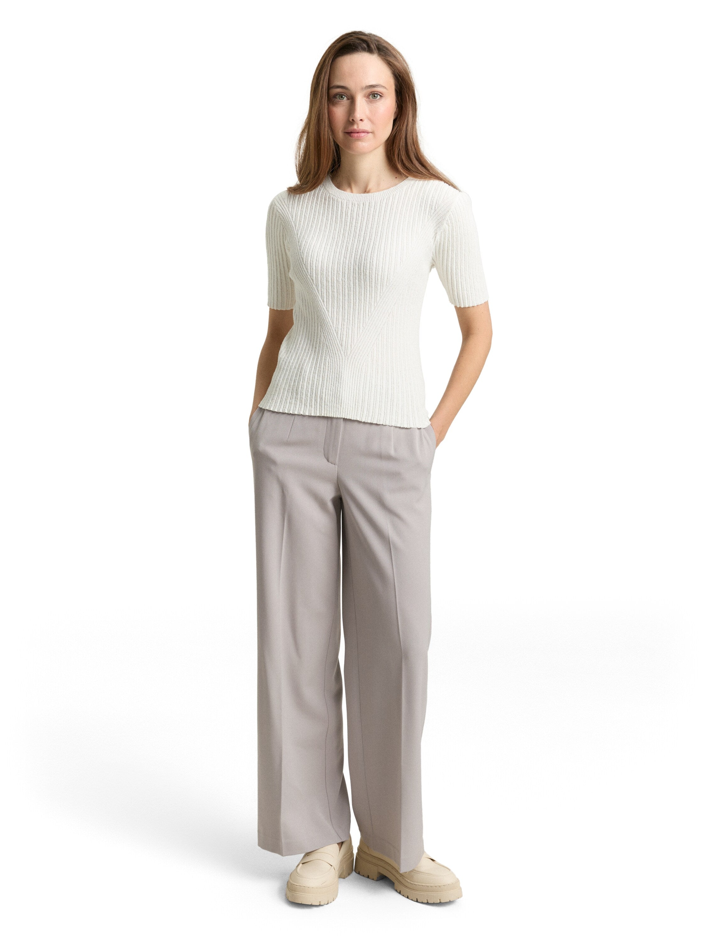 Tom Tailor Grey High-Waisted Trousers