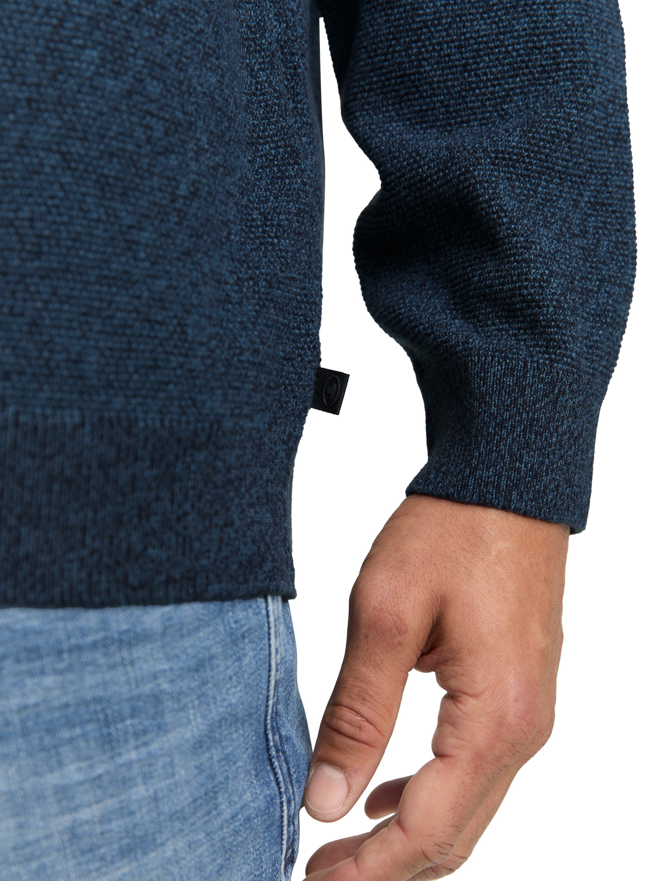 Tom Tailor Knitted Organic Cotton Teal Navy Pullover