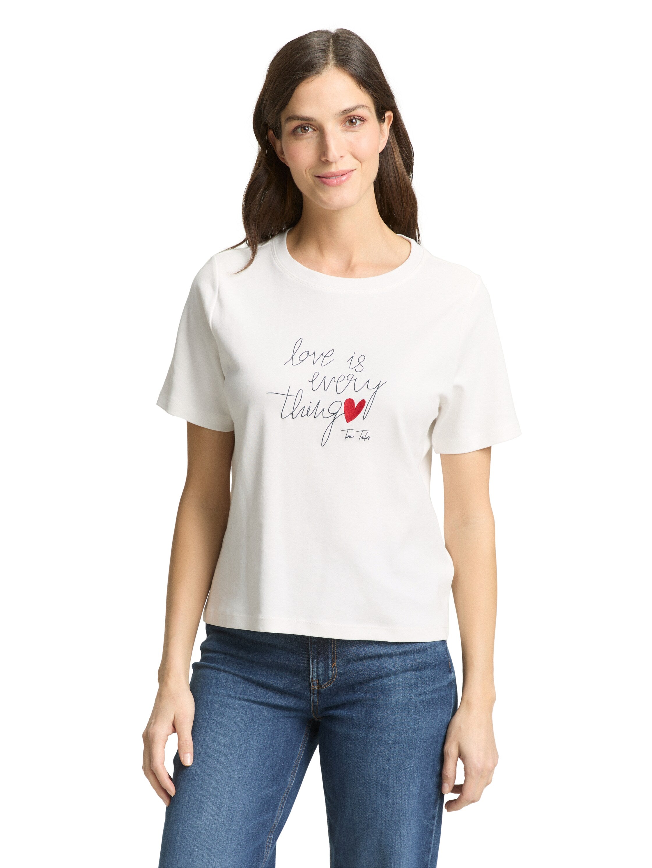 Tom Tailor White T-Shirt With Front Design