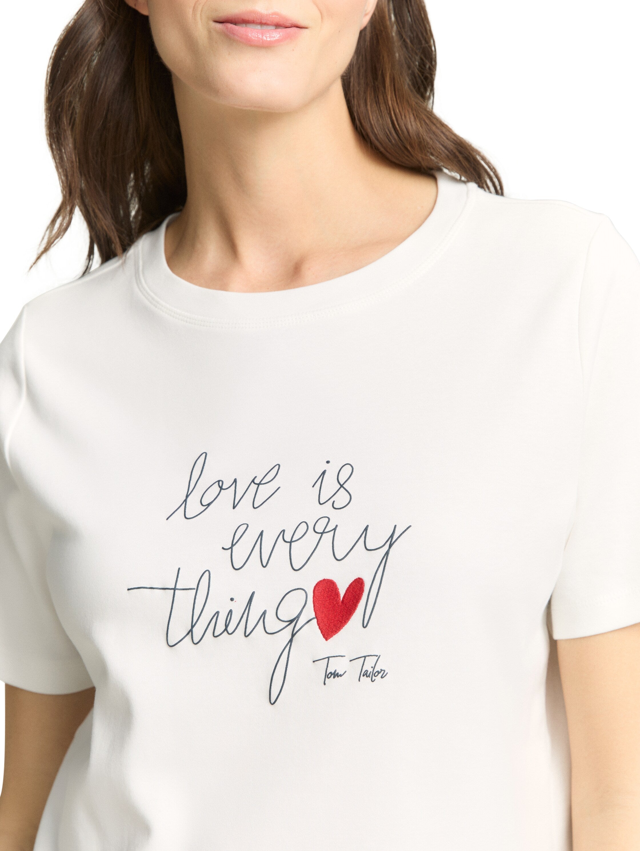 Tom Tailor White T-Shirt With Front Design