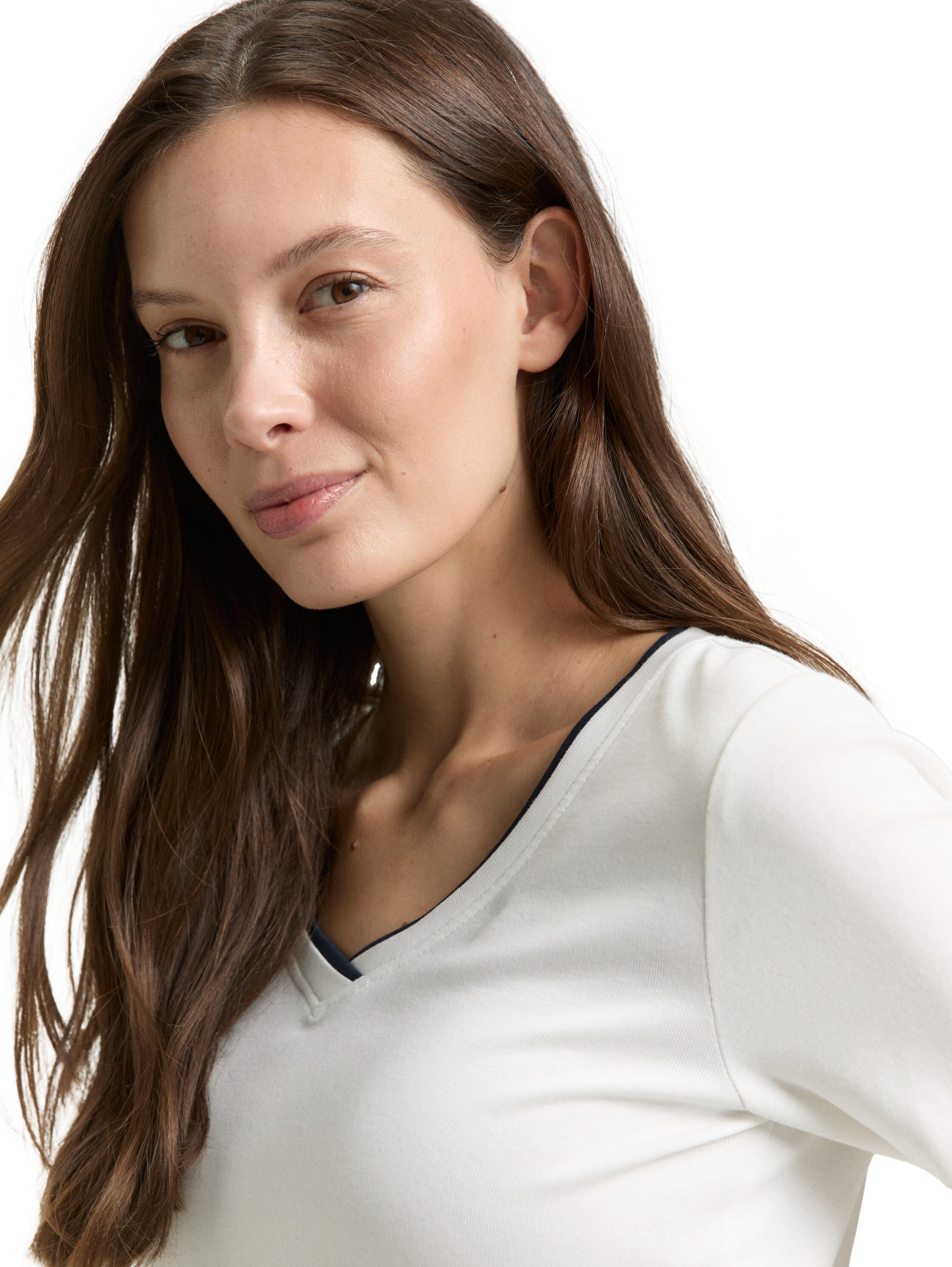 Tom Tailor White V-Neck T-Shirt