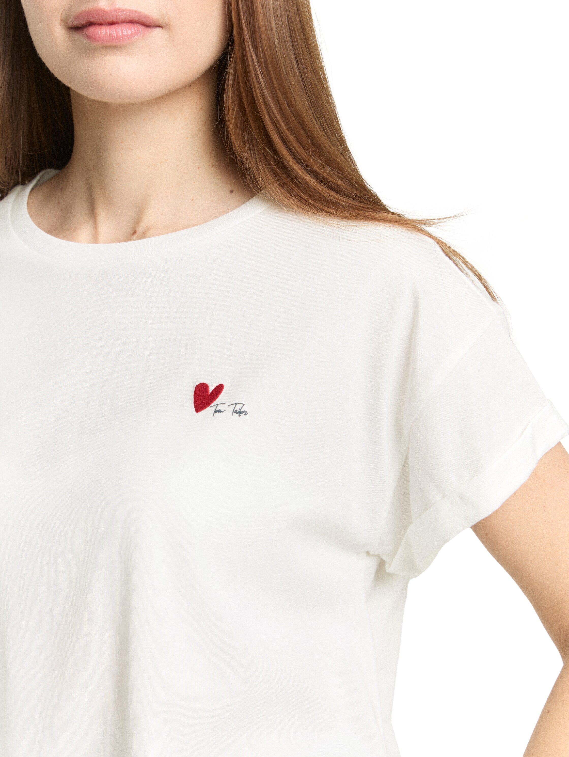 Tom Tailor White T-Shirt With Small Front Desing