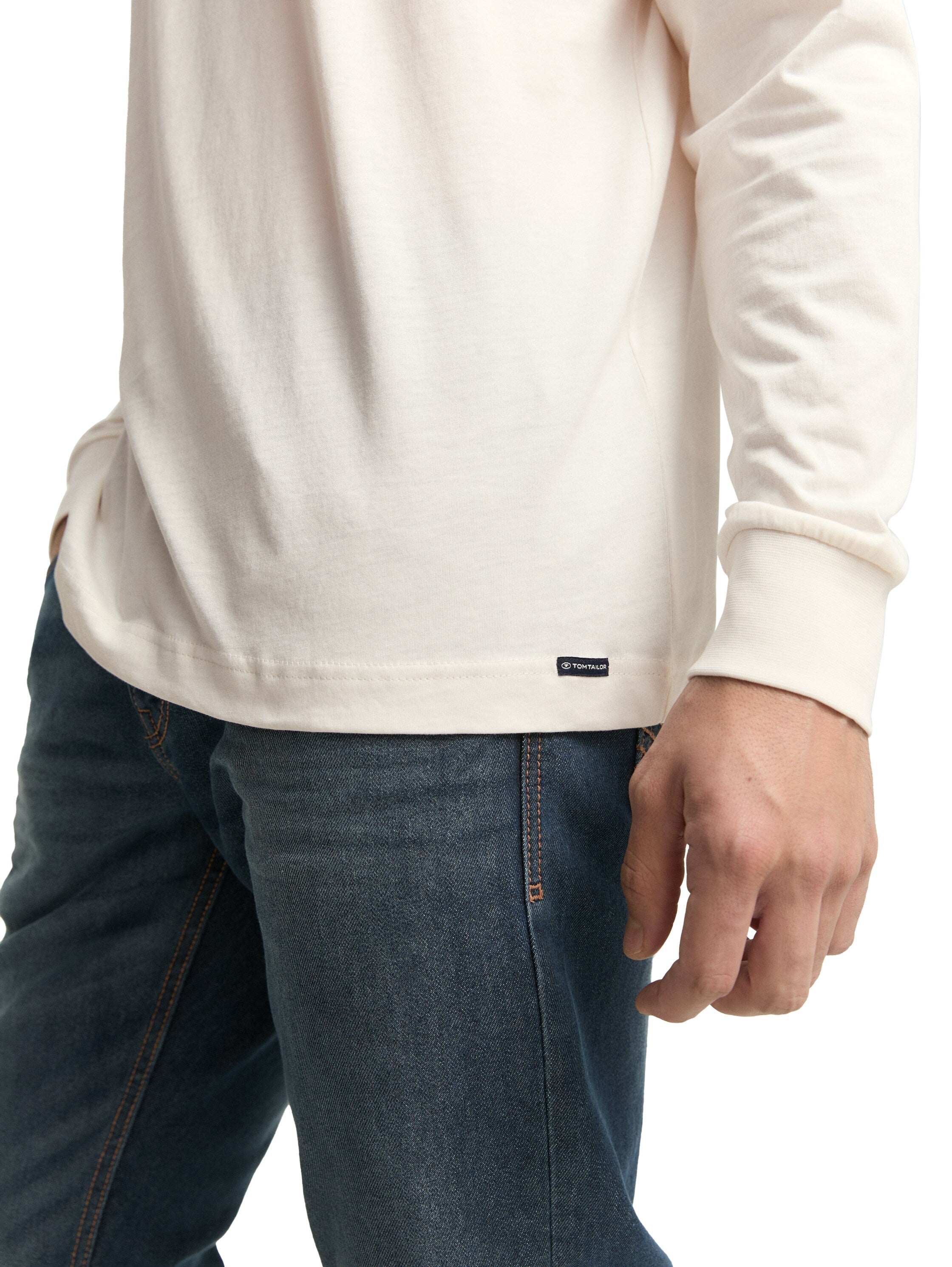 Tom Tailor Long Sleeved White T-Shirt