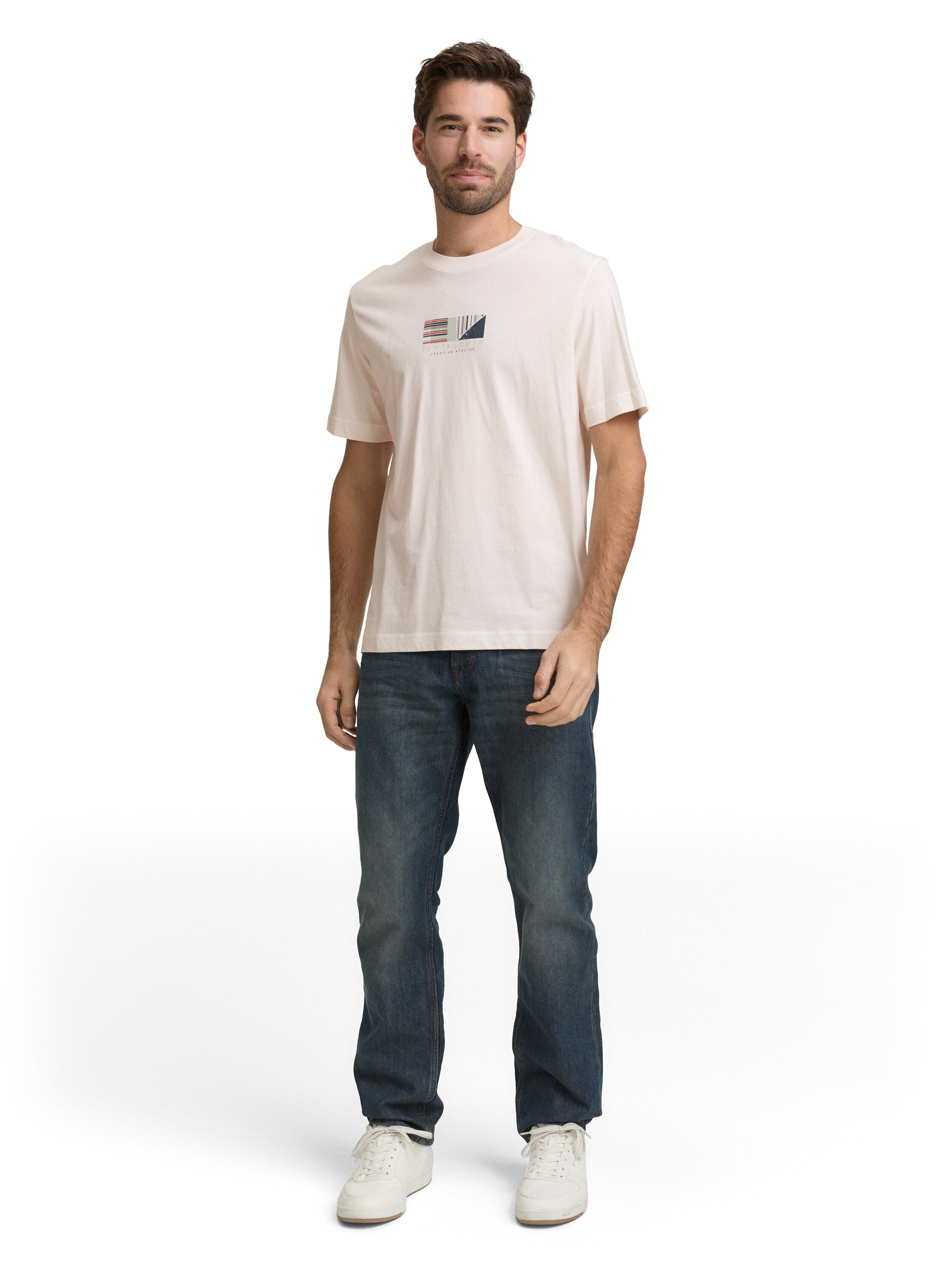 Tom Tailor Off-White T-Shirt With Front Design