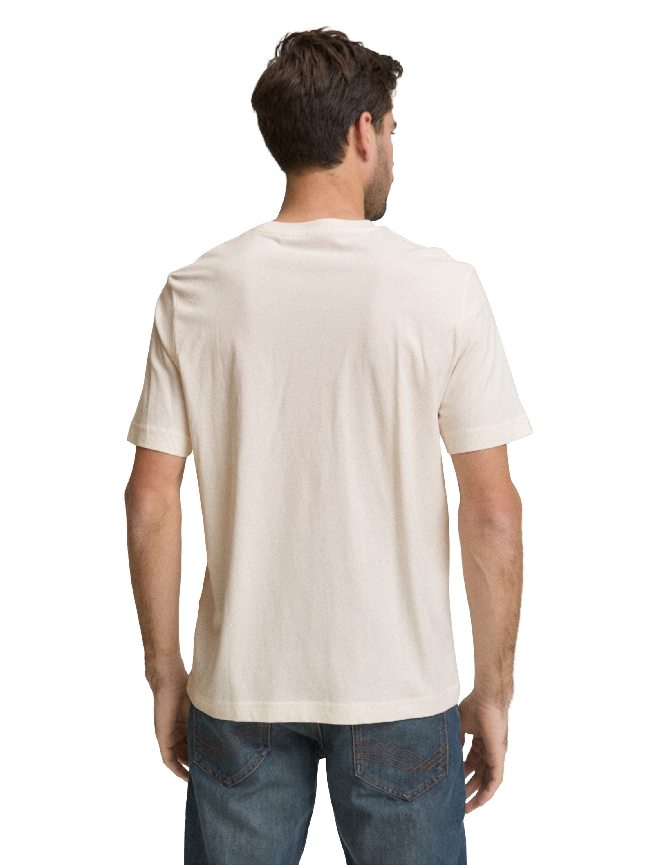 Tom Tailor Off-White T-Shirt With Front Design
