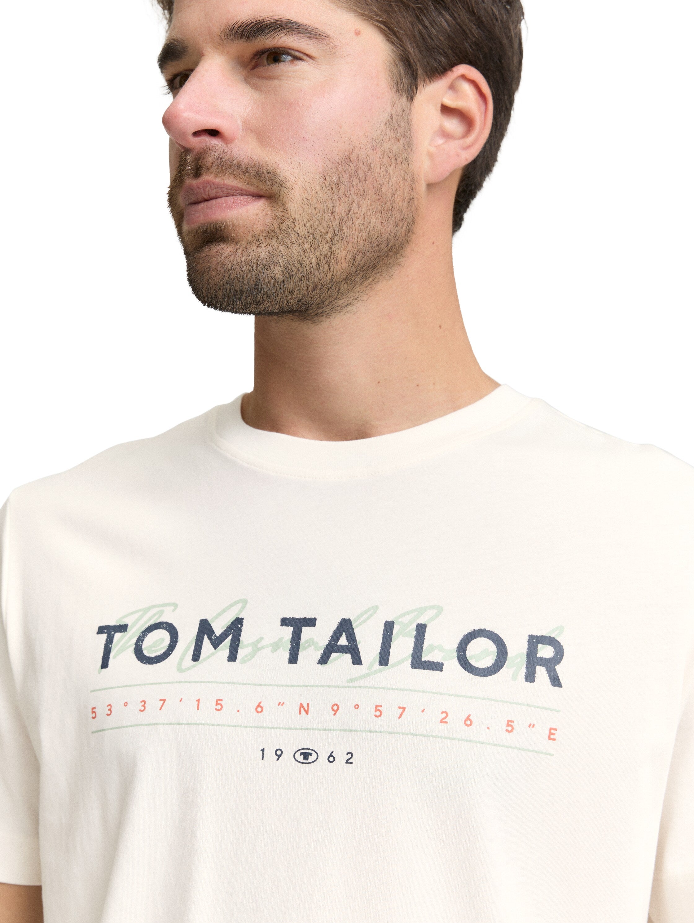 Tom Tailor White T-Shirt With Logo Print