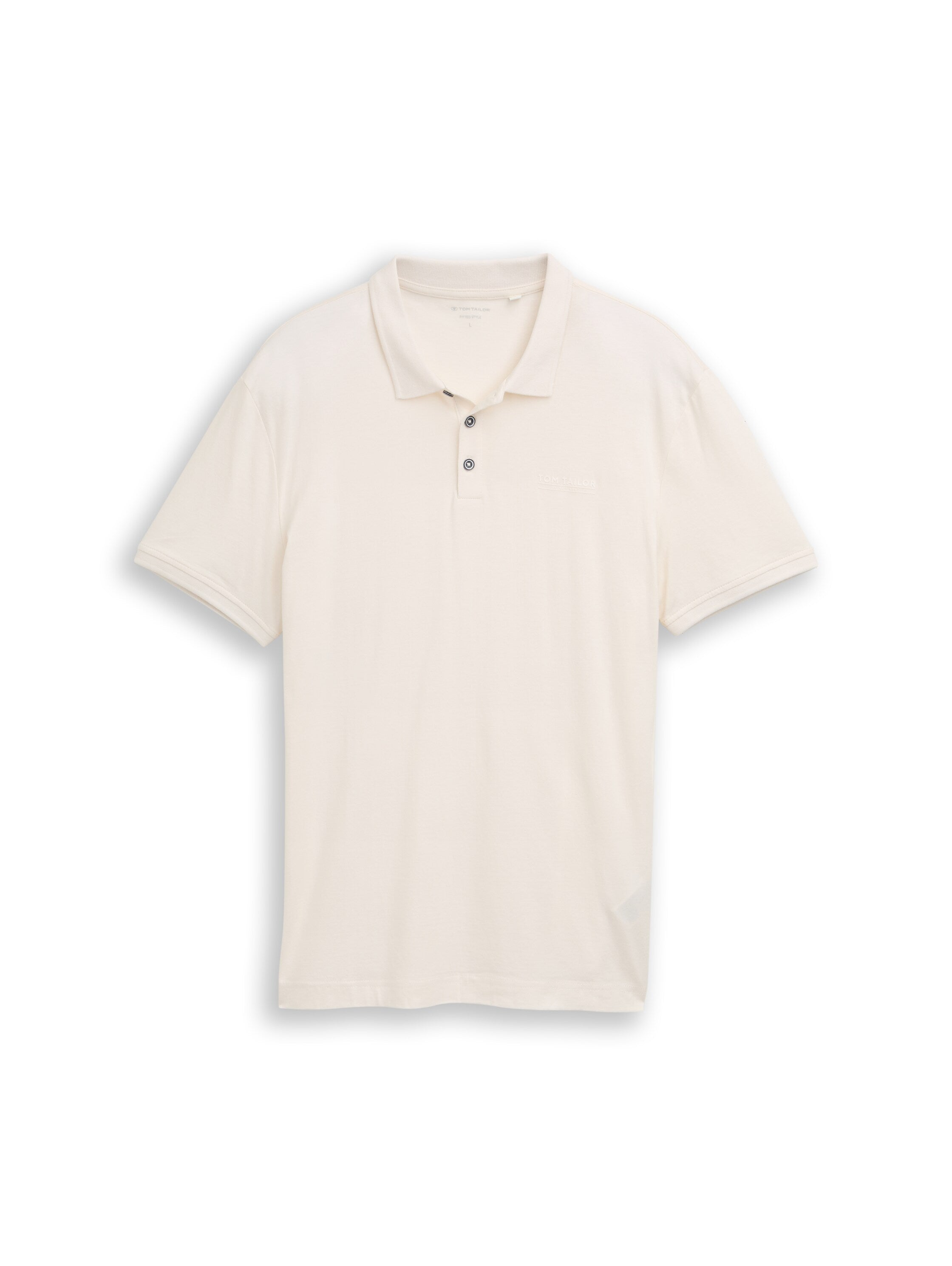 Tom Tailor Beige Polo With Printed Logo