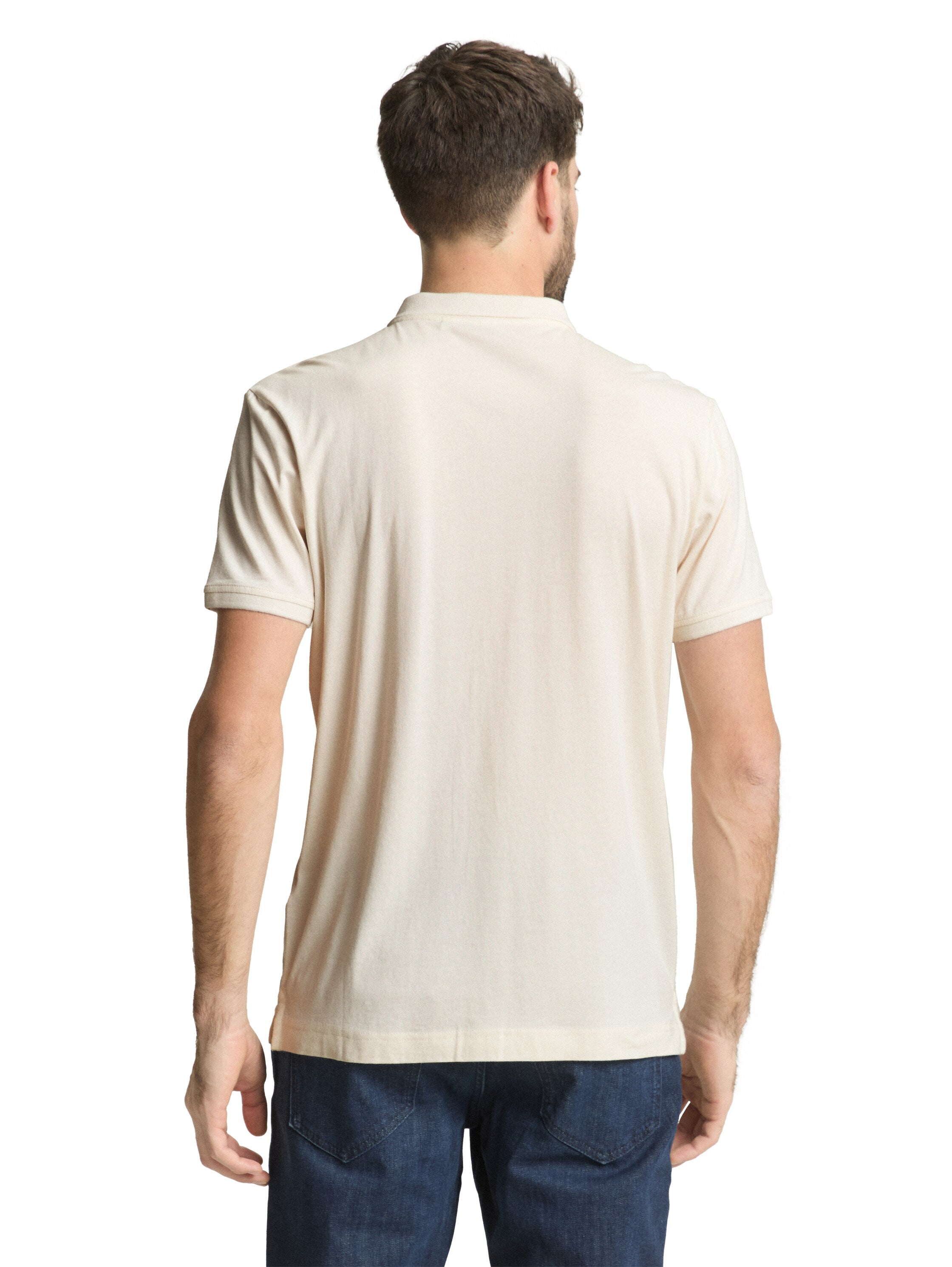 Tom Tailor Beige Polo With Printed Logo
