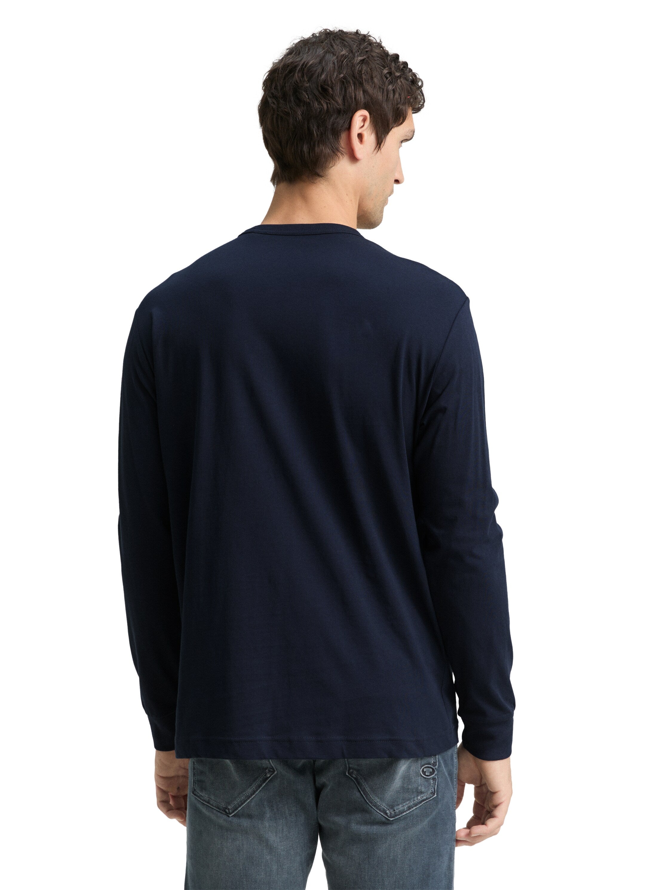 Tom Tailor Long Sleeved Navy T-Shirt