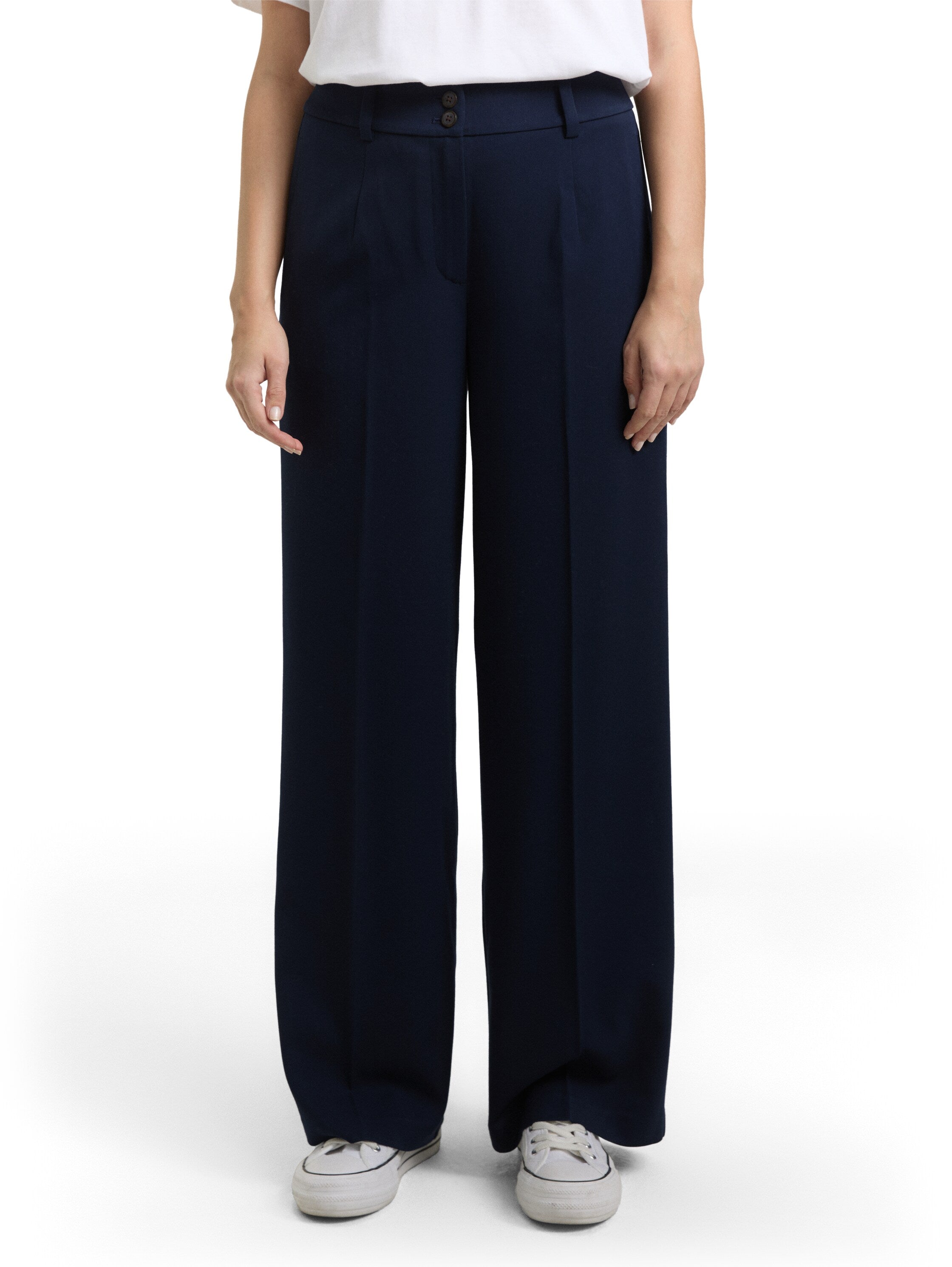 Tom Tailor Navy High-Waisted Trousers