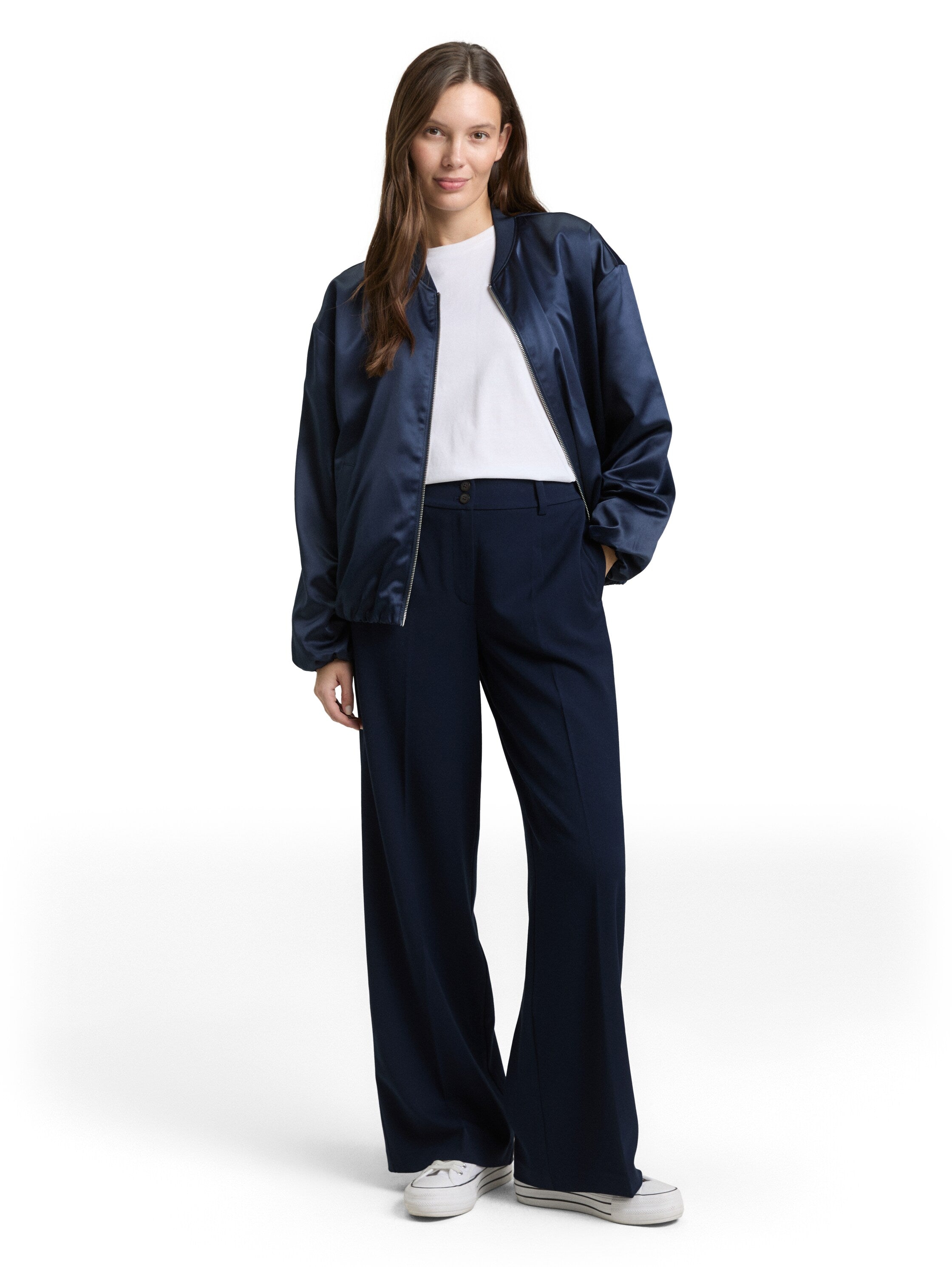 Tom Tailor Navy High-Waisted Trousers