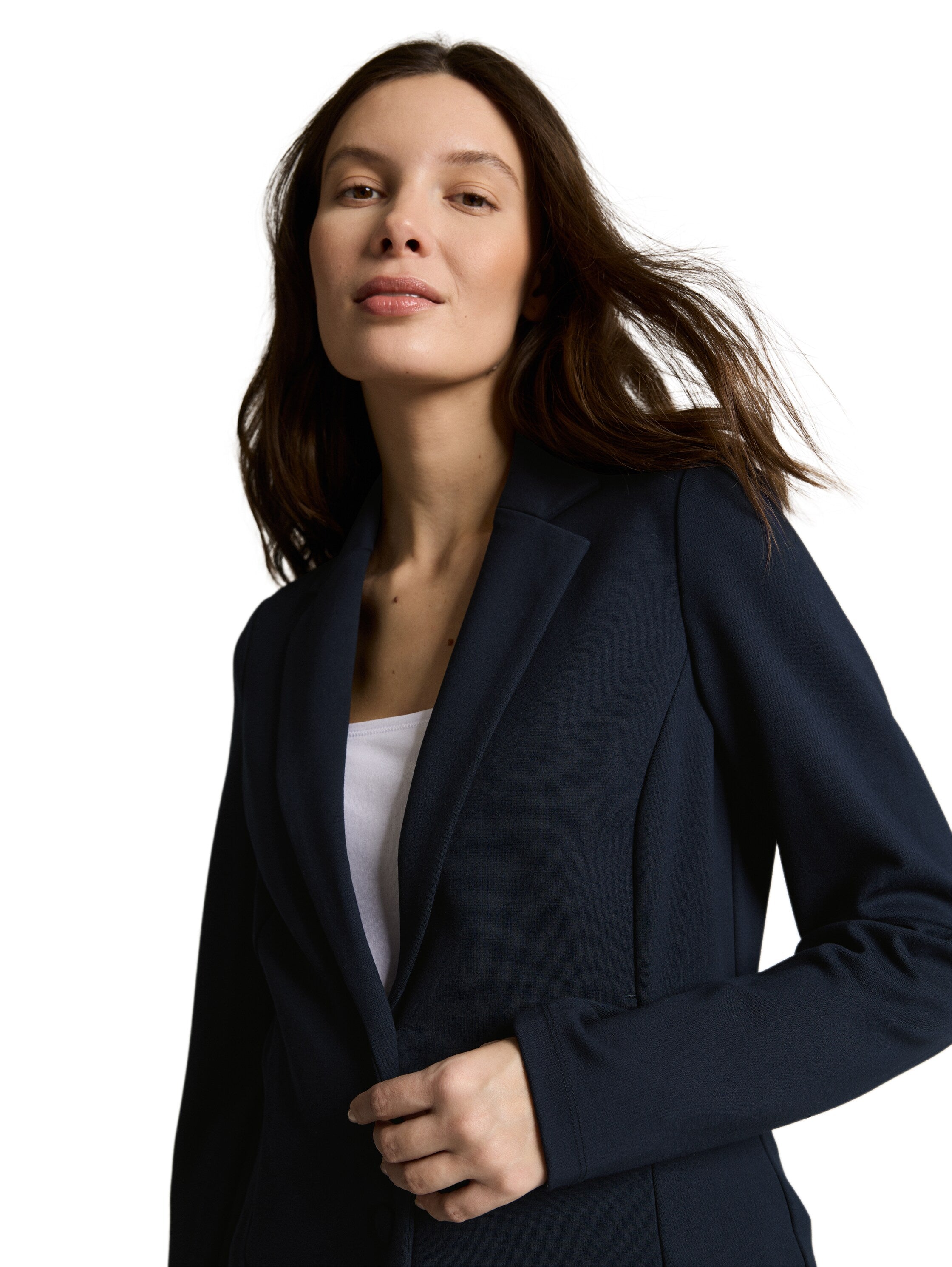 Tom Tailor Navy Blazer With Slit Pockets