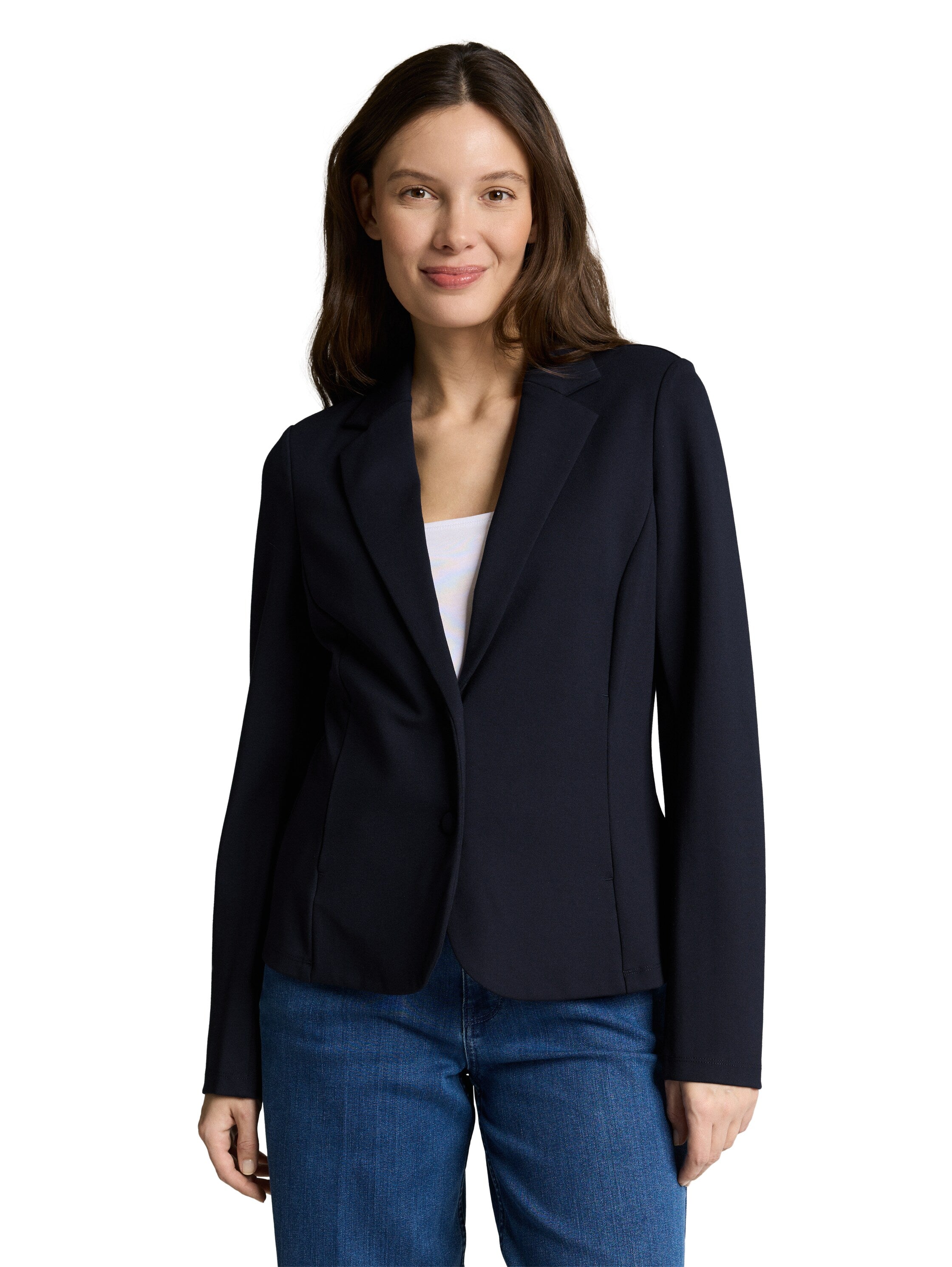 Tom Tailor Navy Blazer With Slit Pockets