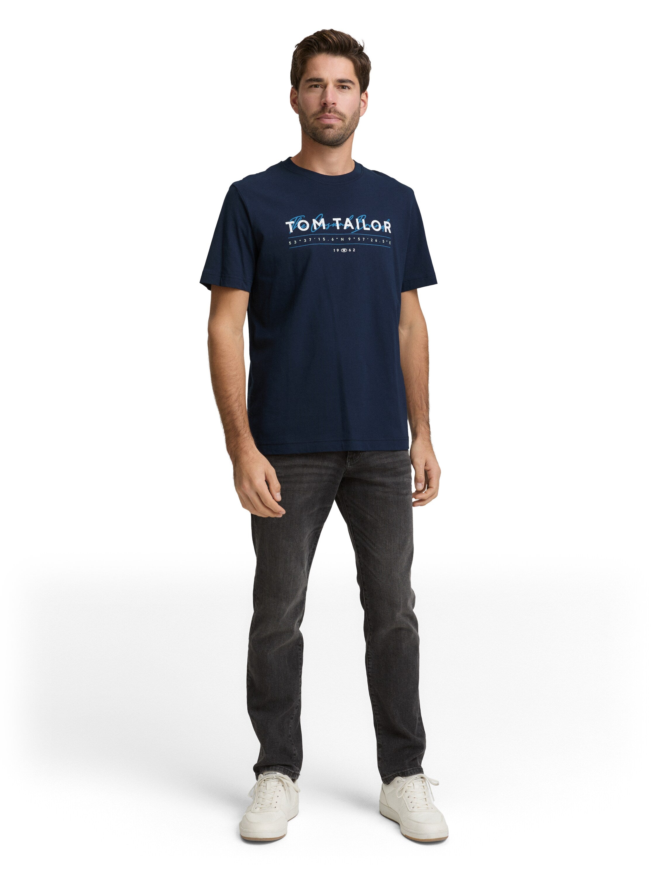 Tom Tailor Navy T-Shirt With Logo Print