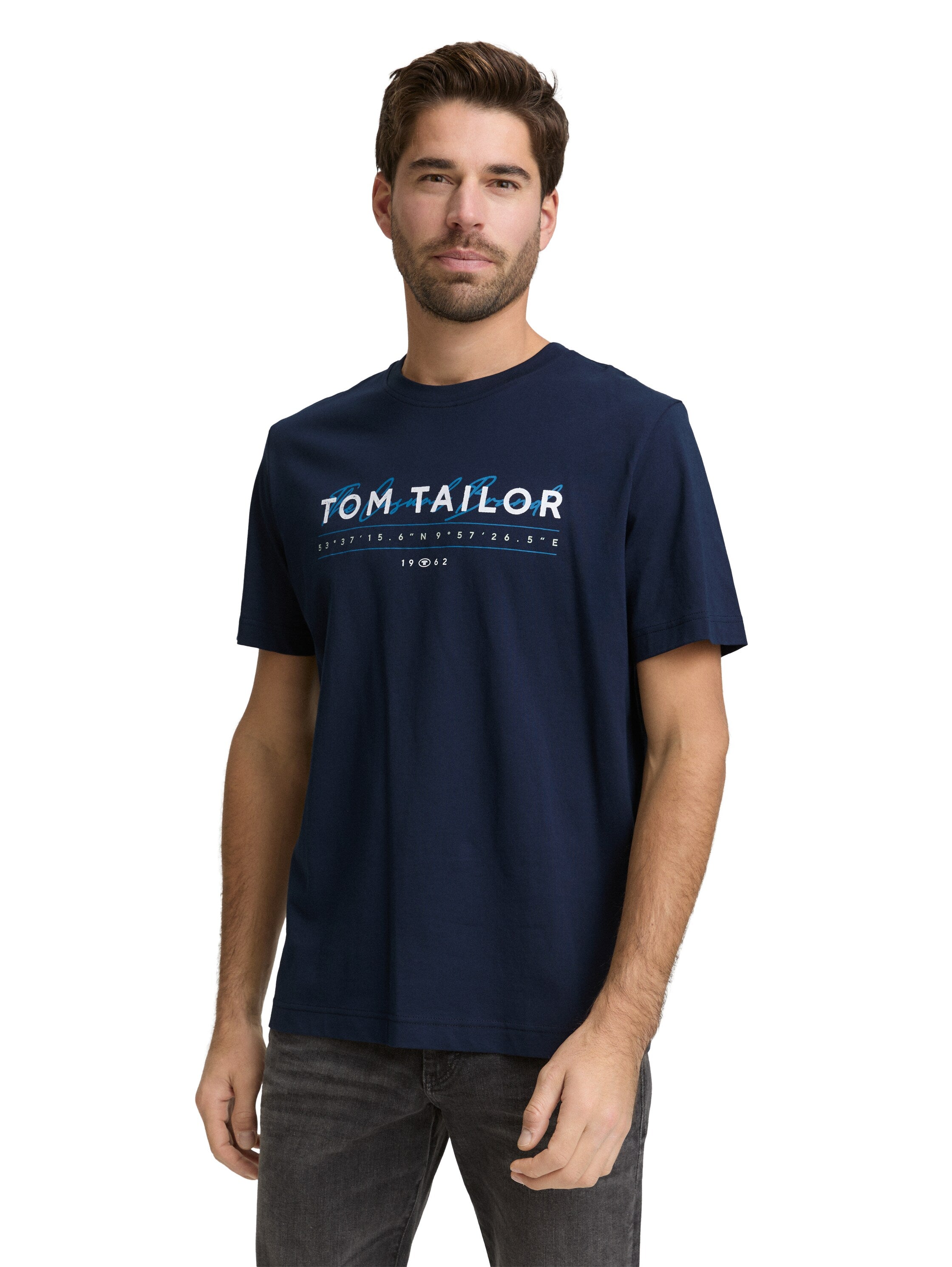 Tom Tailor Navy T-Shirt With Logo Print