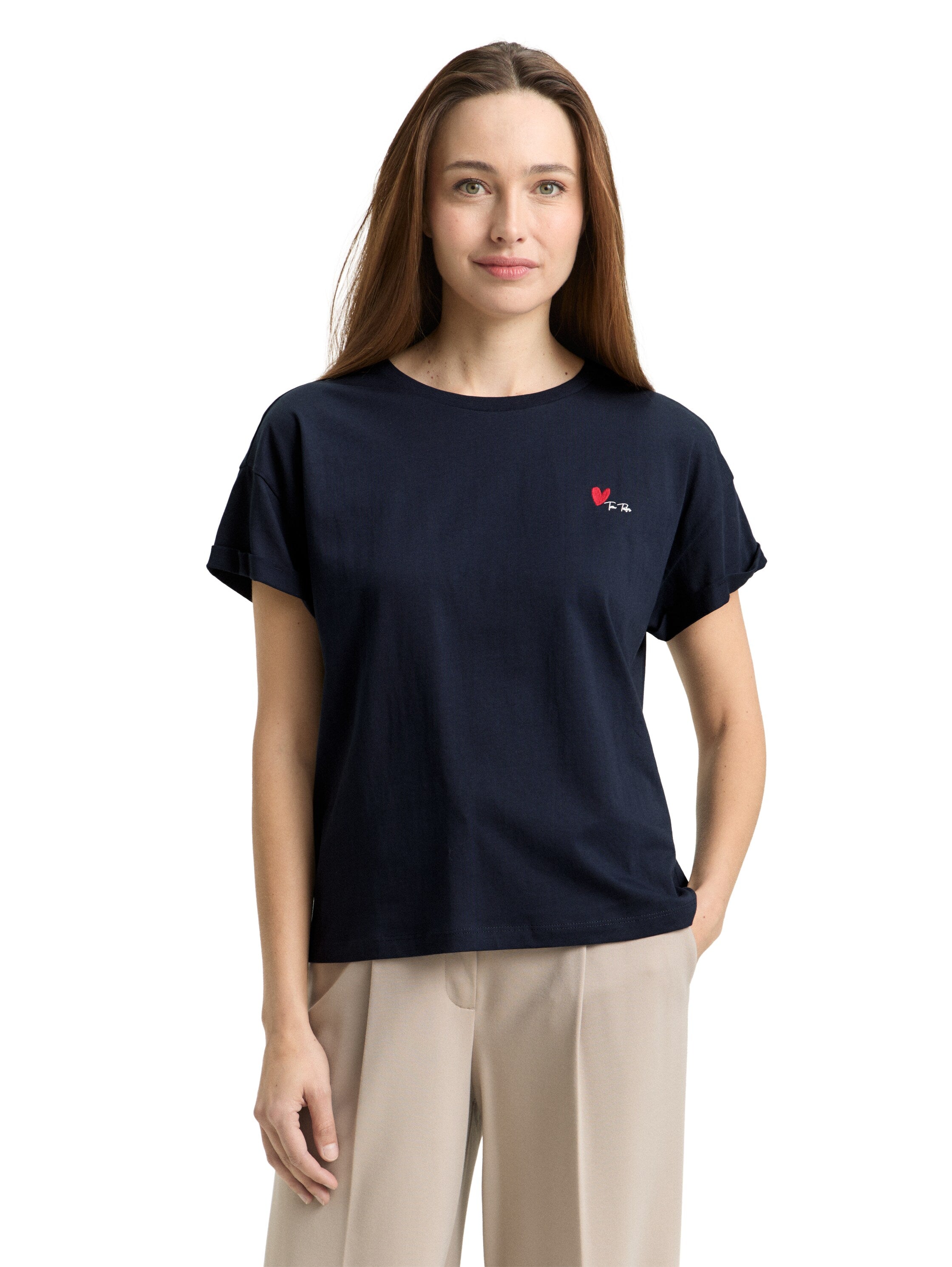 Tom Tailor Navy T-Shirt With Small Front Desing