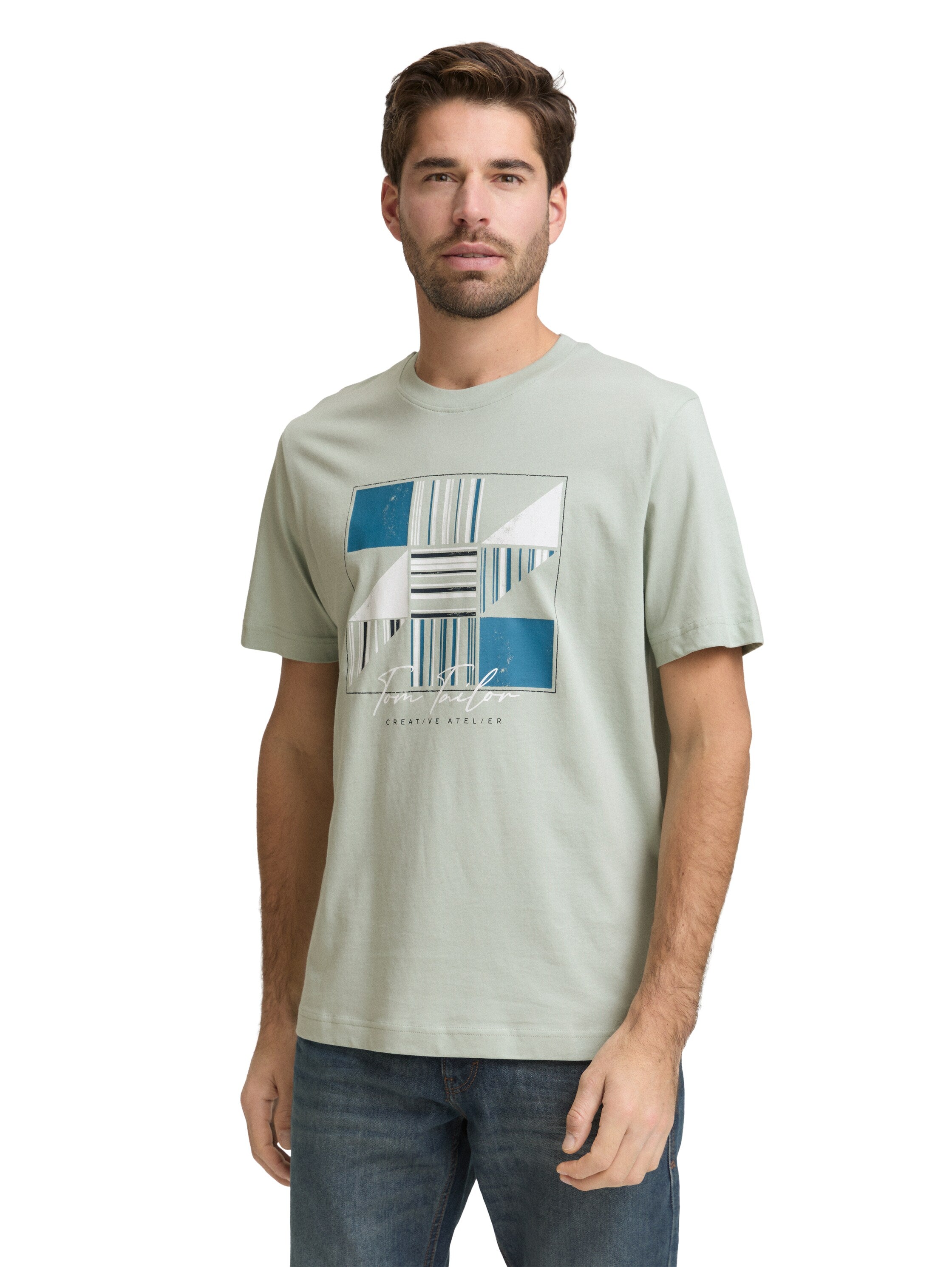 Tom Tailor Light Green T-Shirt With Front Design