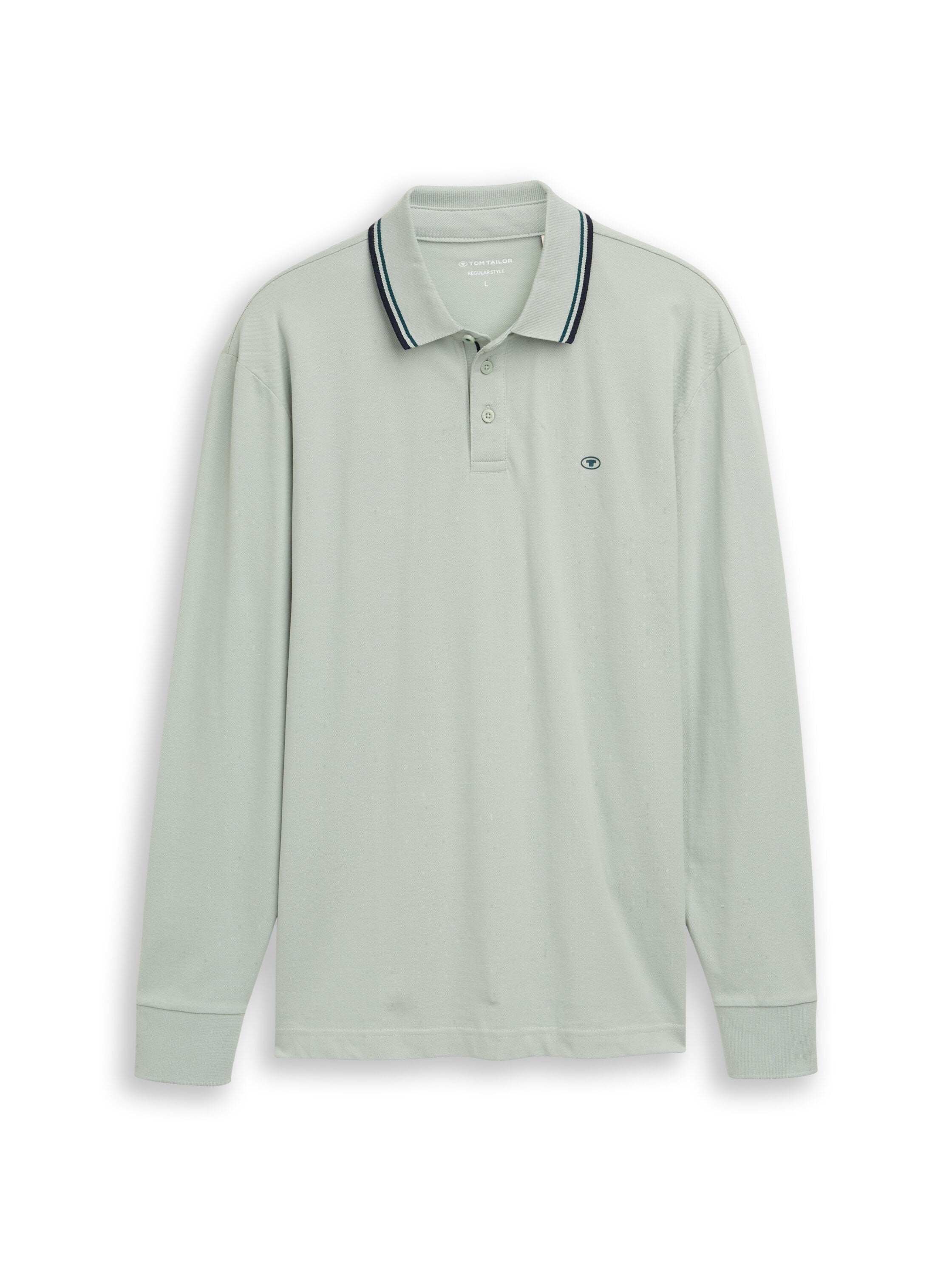 Tom Tailor Long Sleeved Mint Polo With Printed Logo