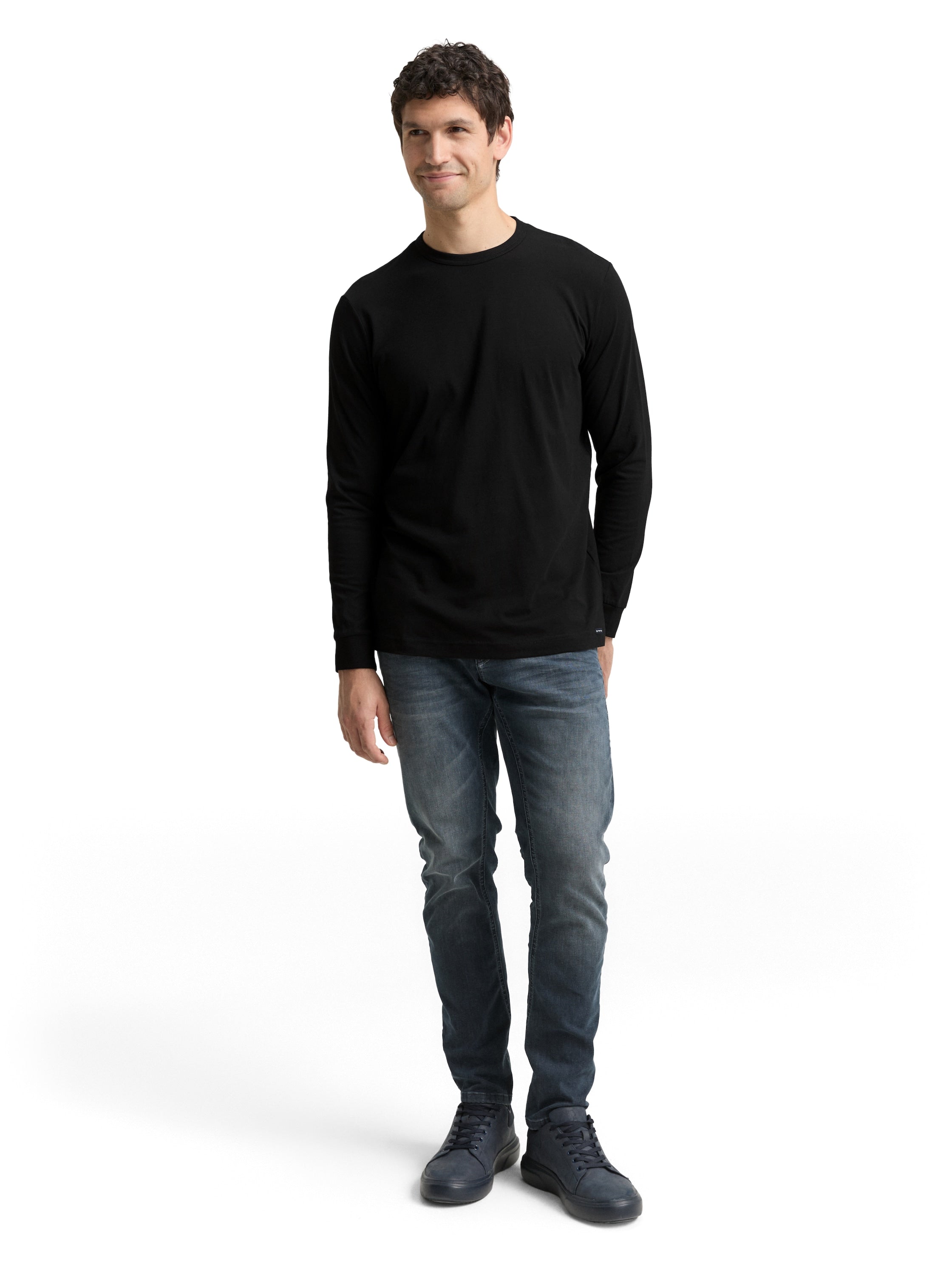 Tom Tailor Long Sleeved Black T-Shirt