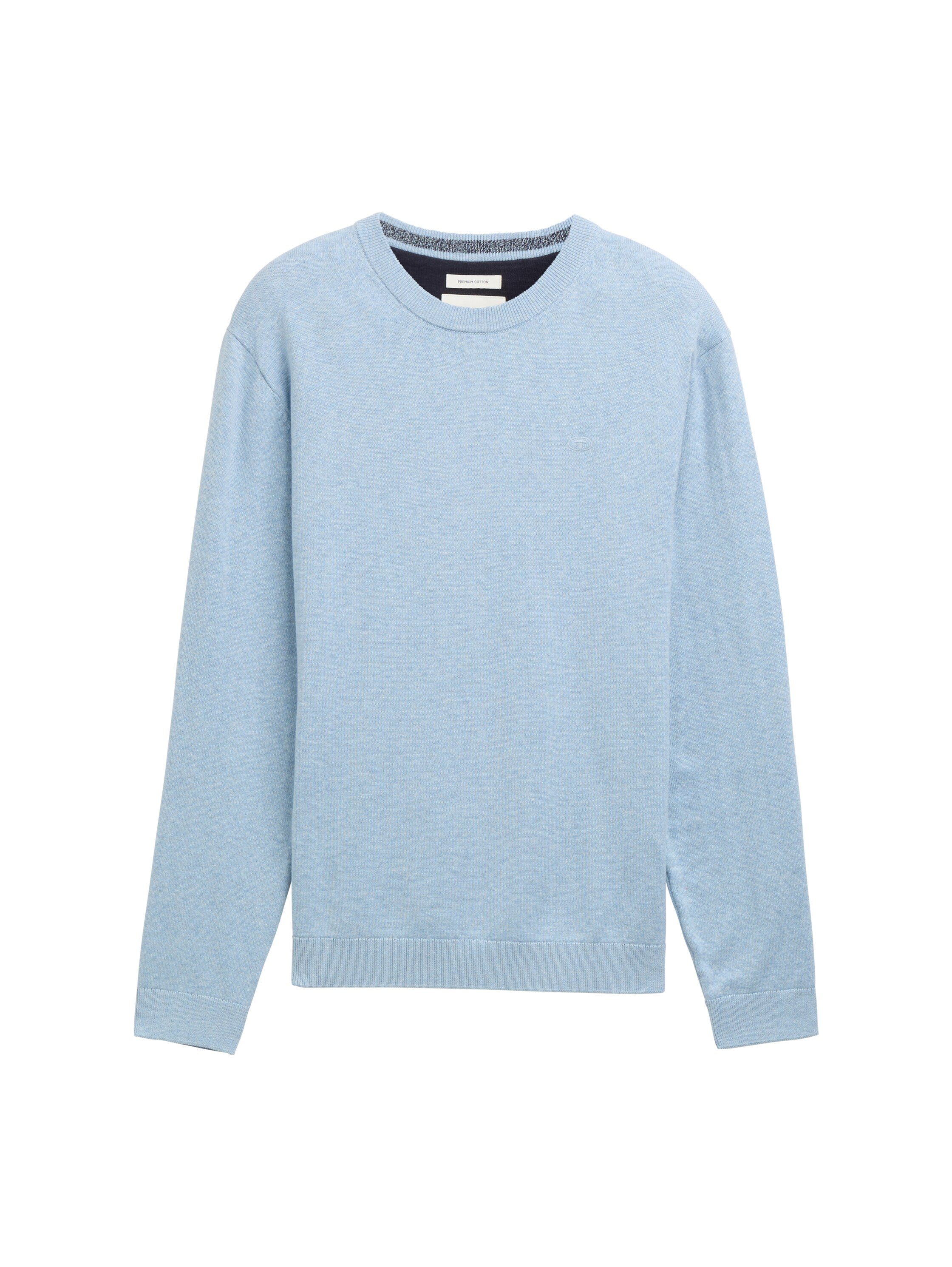 Tom Tailor Basic Knitted Blue Pullover Made of Cotton