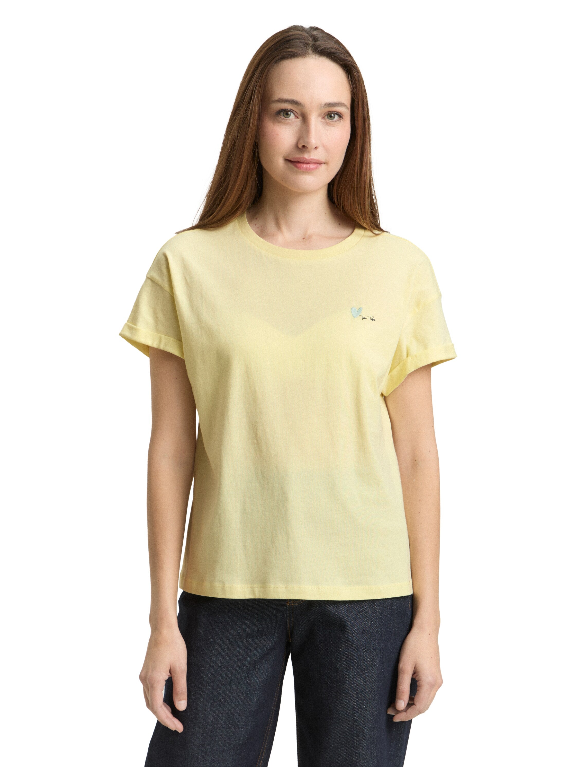 Tom Tailor Yellow T-Shirt With Small Front Desing