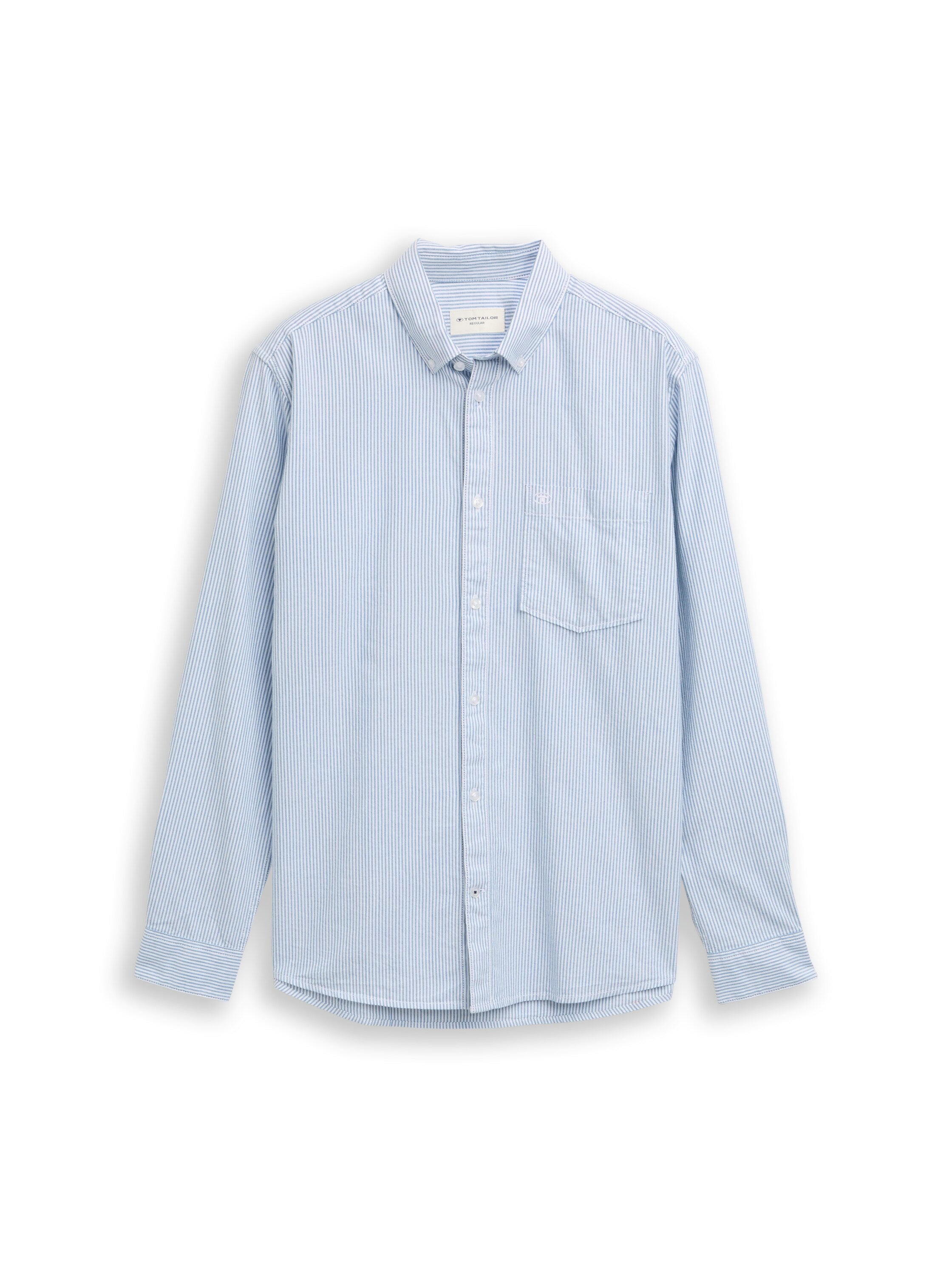 Tom Tailor Regular-Fit Blue Shirt With Breast Pocket