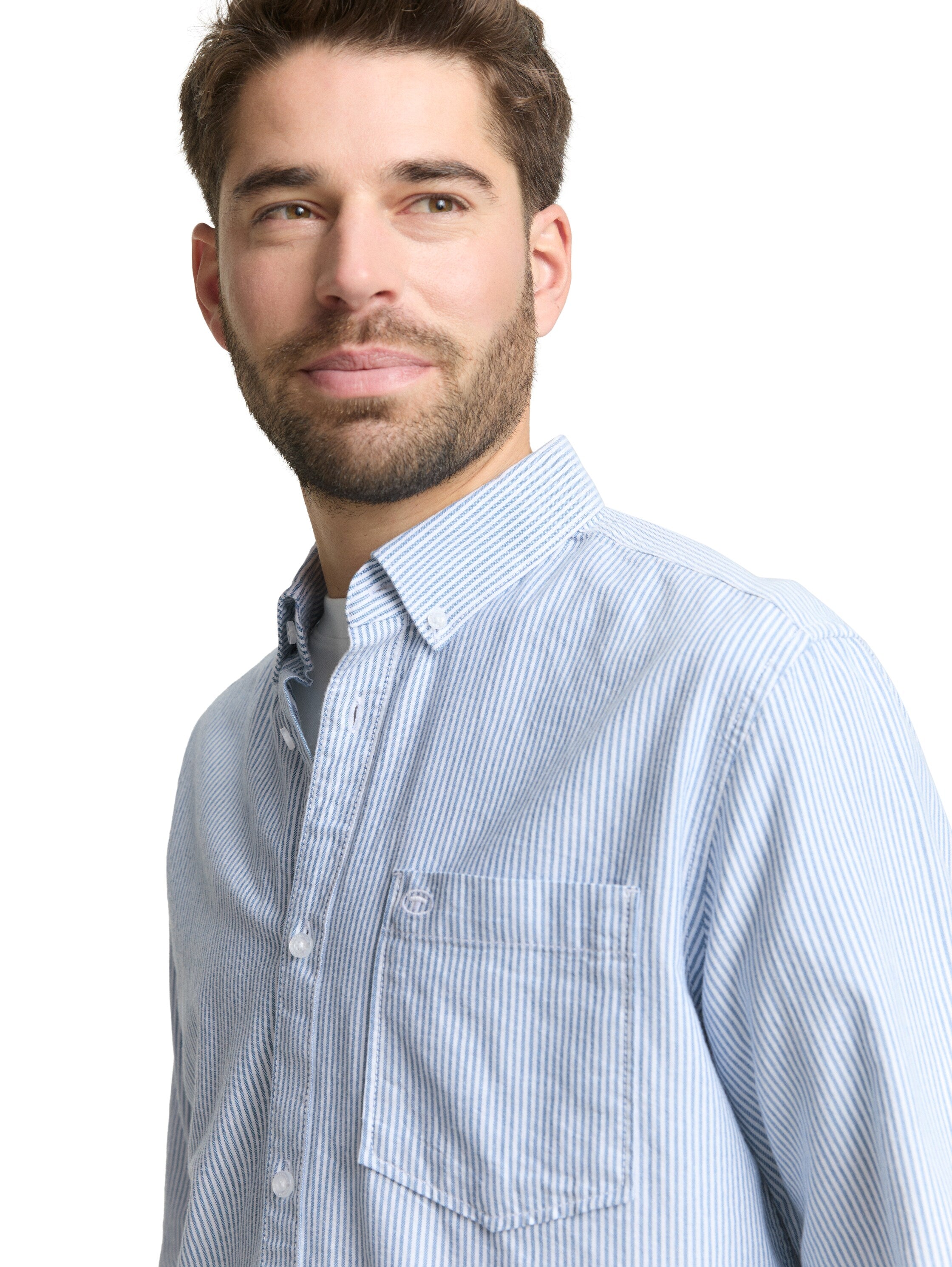 Tom Tailor Regular-Fit Blue Shirt With Breast Pocket