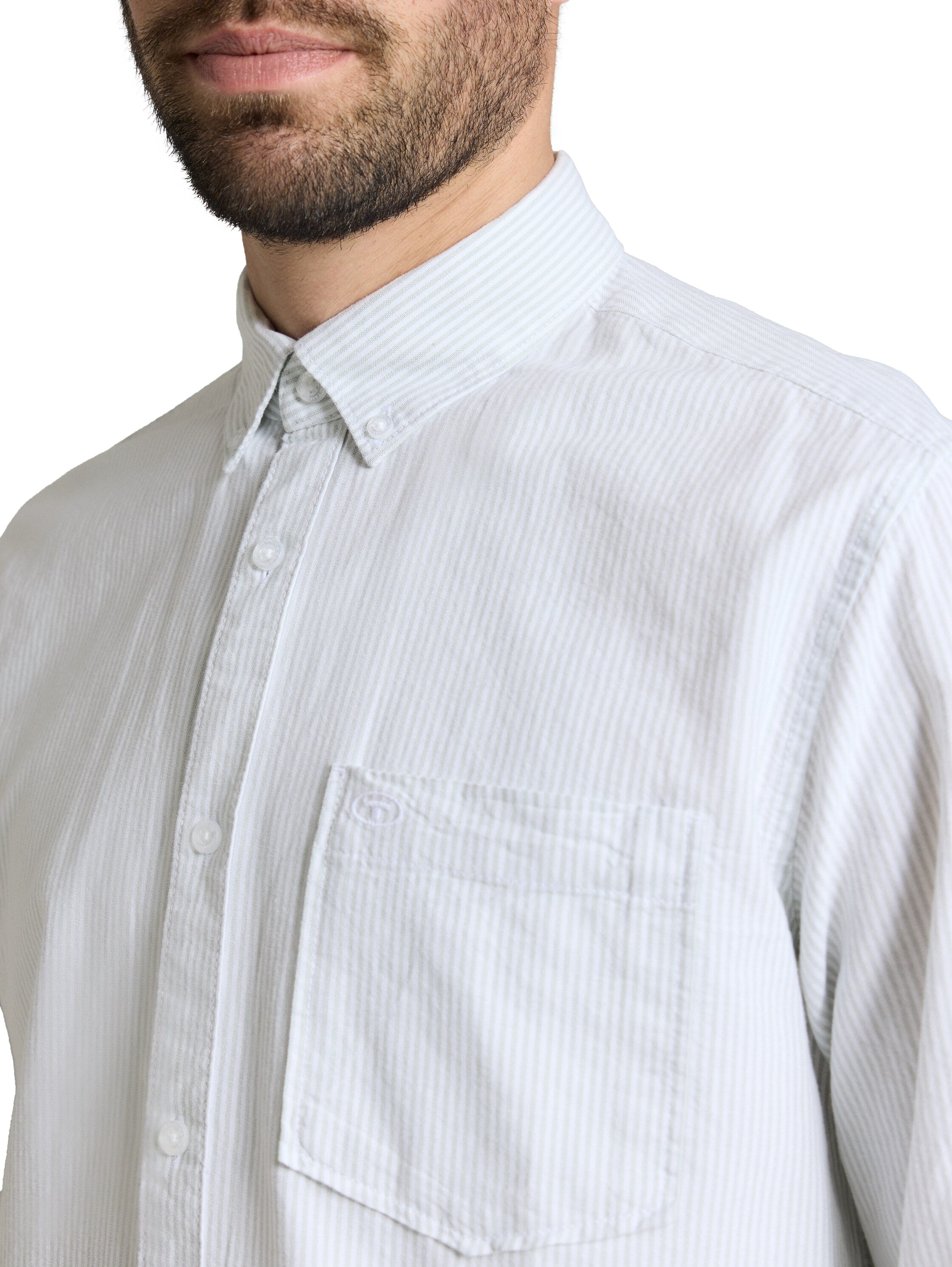 Tom Tailor Regular-Fit White Shirt With Breast Pocket