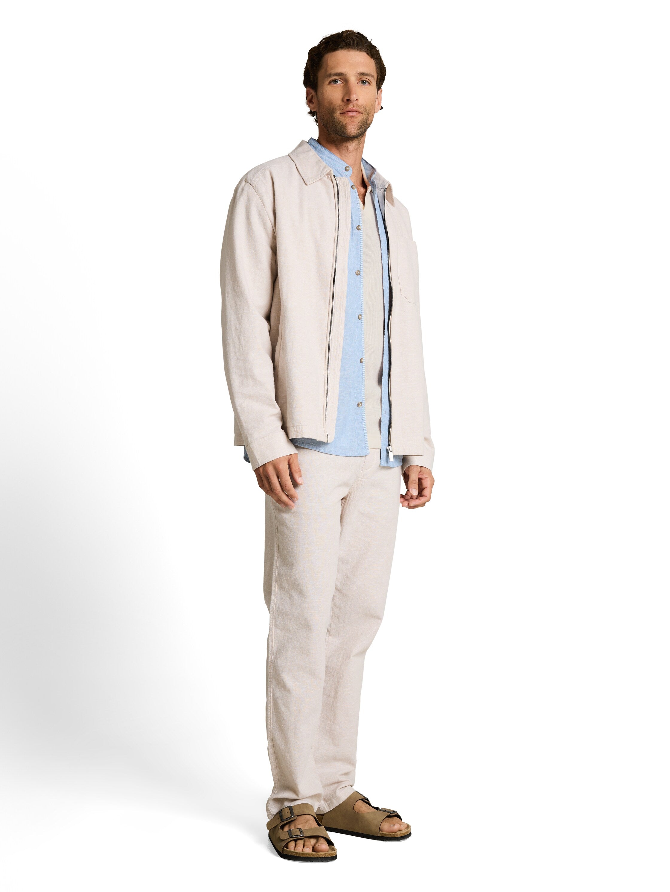 Tom Tailor Off White Short Sleeved Polo With Logo