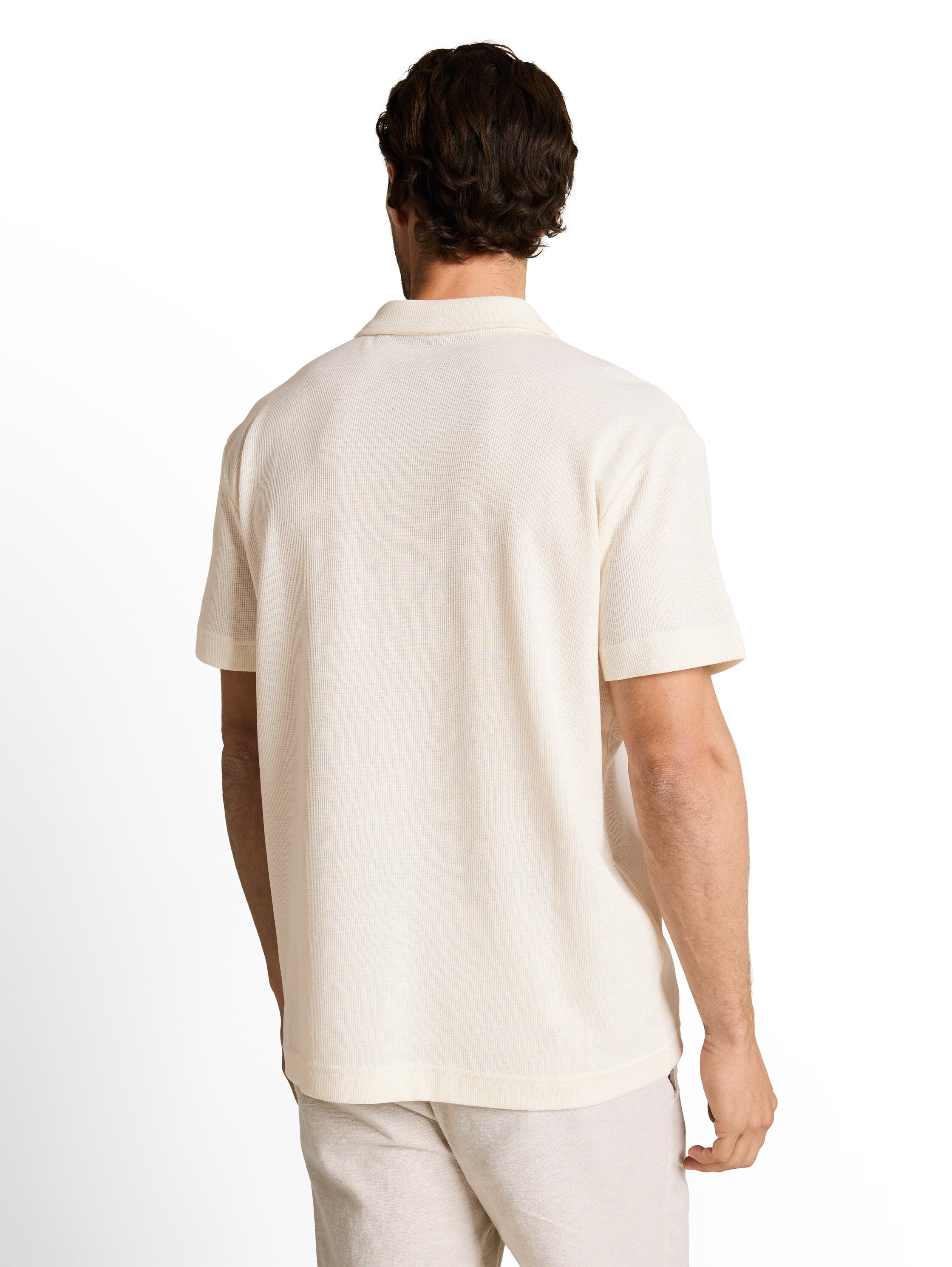 Tom Tailor Off White Short Sleeved Polo With Logo