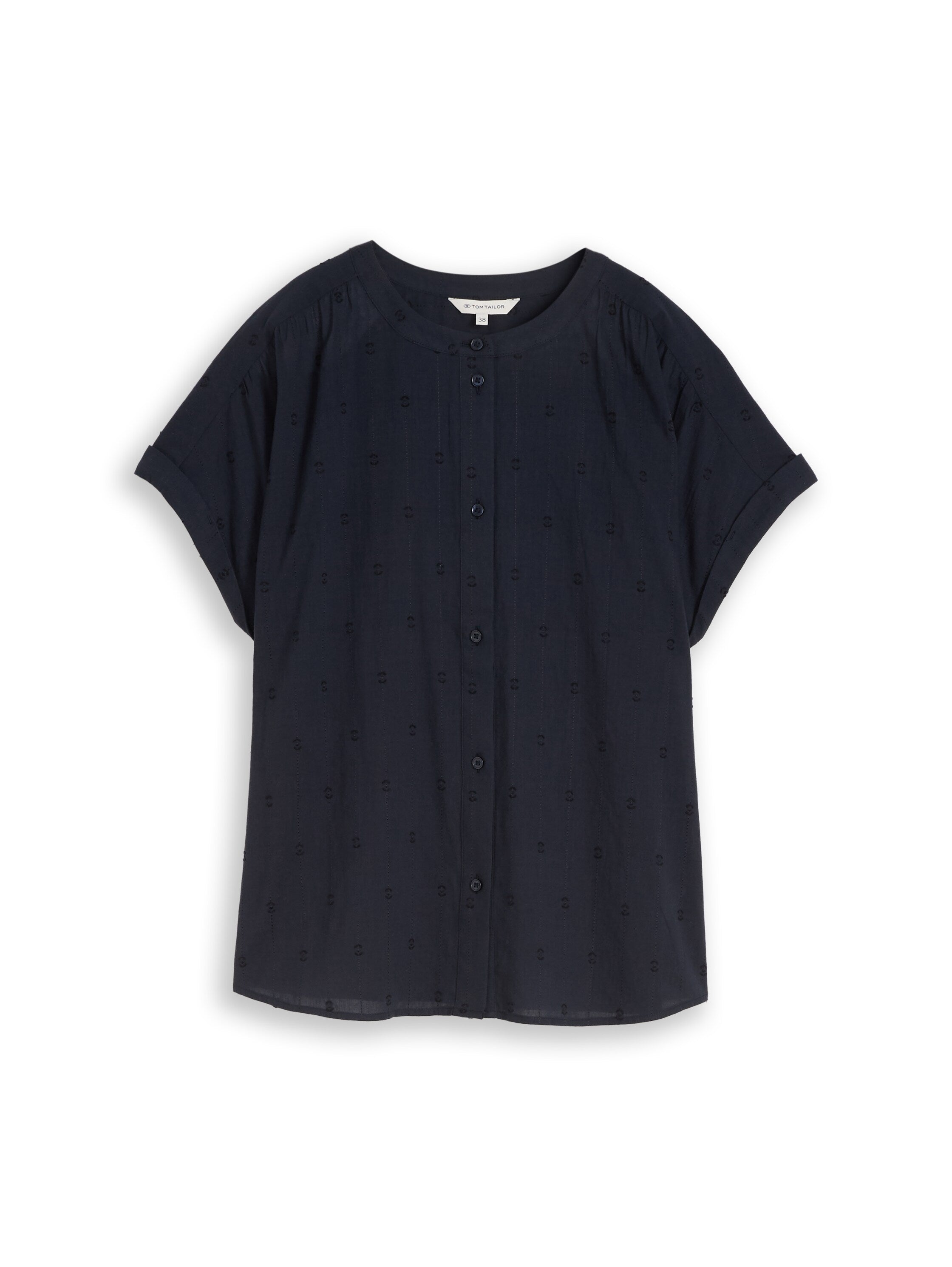 Tom Tailor Navy Round Neck Line Loose Fit Blouse
