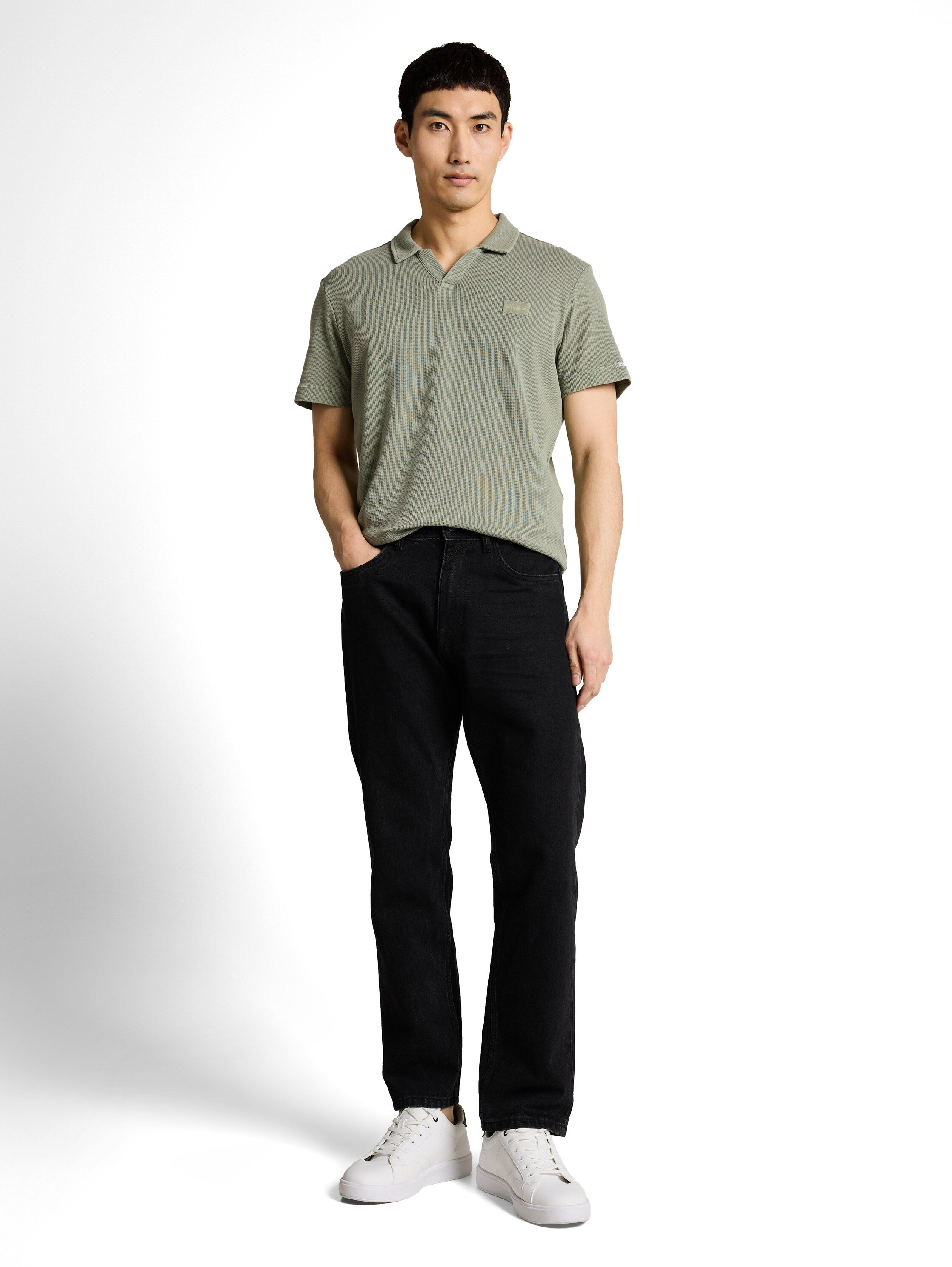 Tom Tailor Olive Short Sleeved Polo With Logo