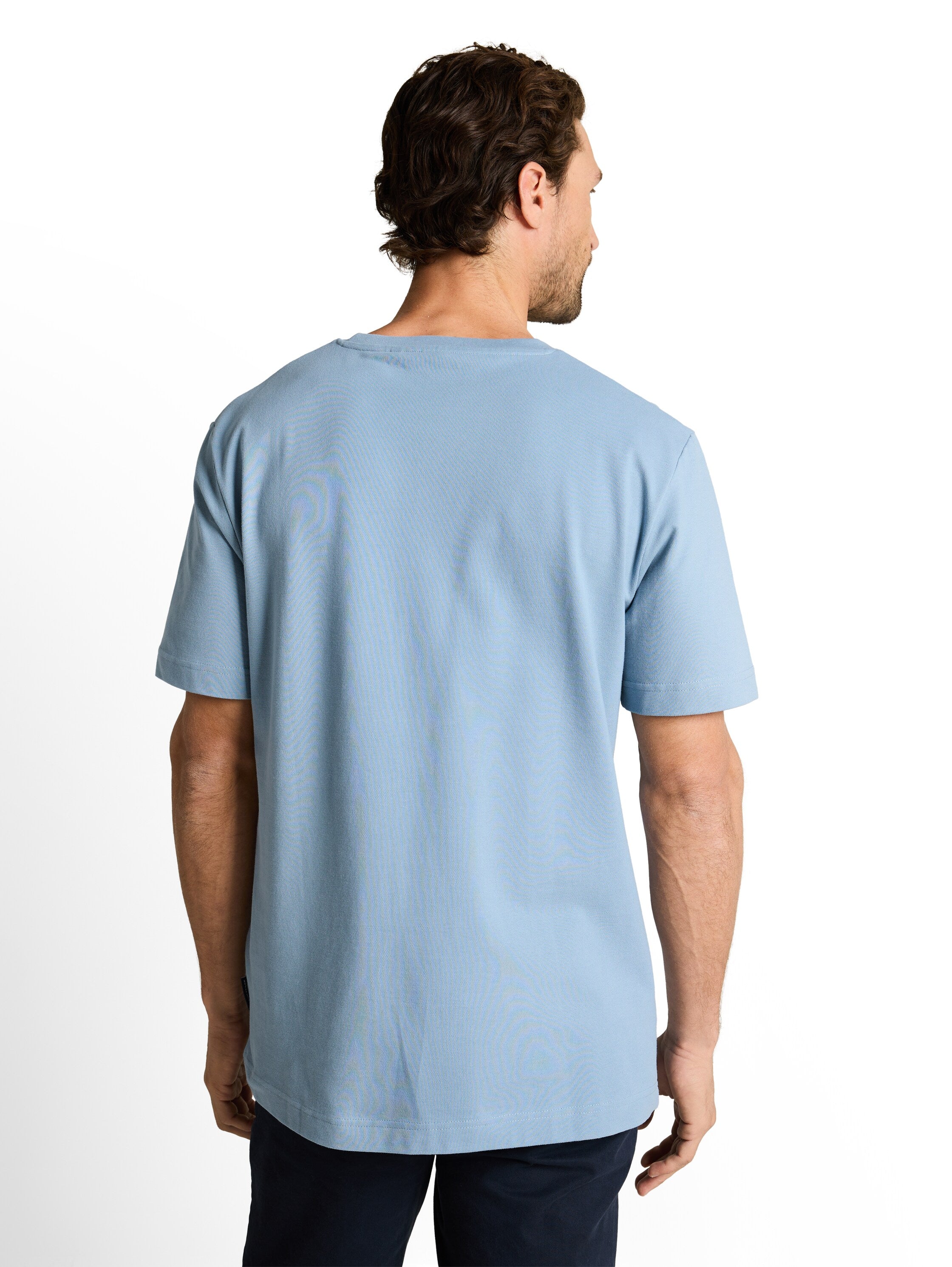 Tom Tailor Blue Round Neck Cotton Basic T-Shirt