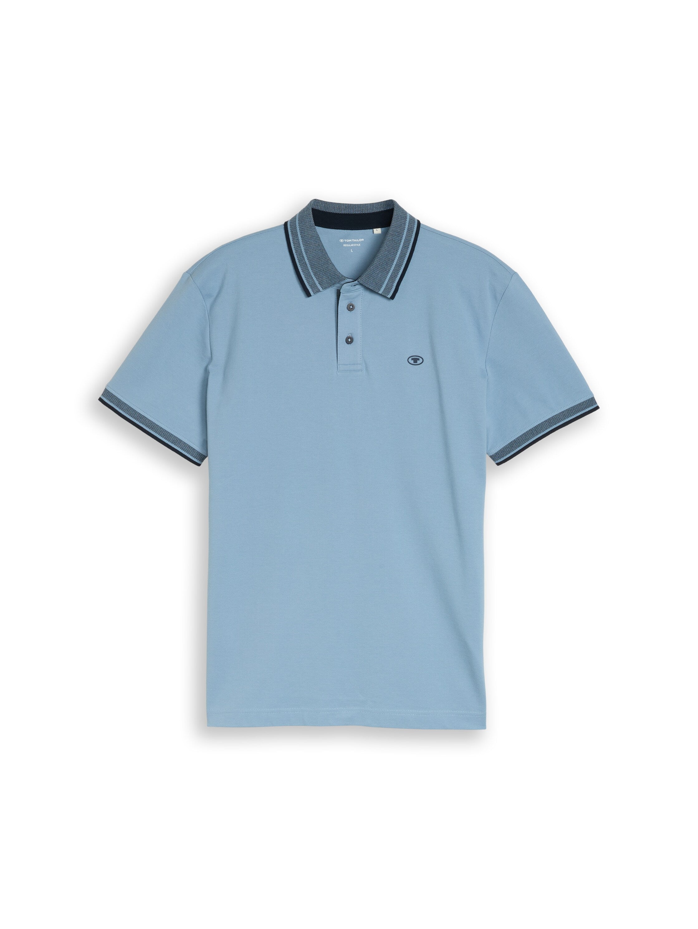 Tom Tailor Blue Polo Shirt With Logo Print