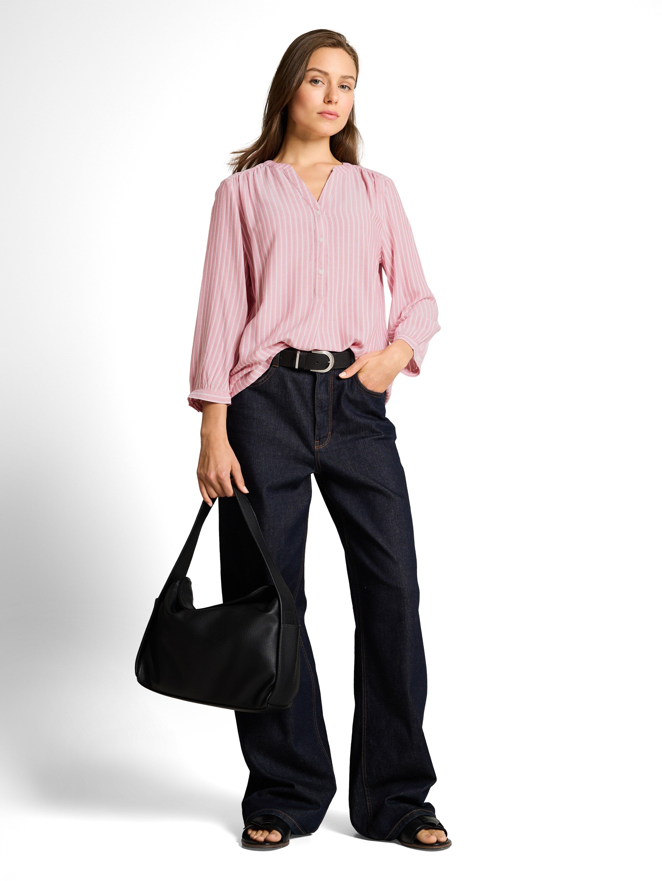 Tom Tailor Cozy Pink White Striped Blouse
