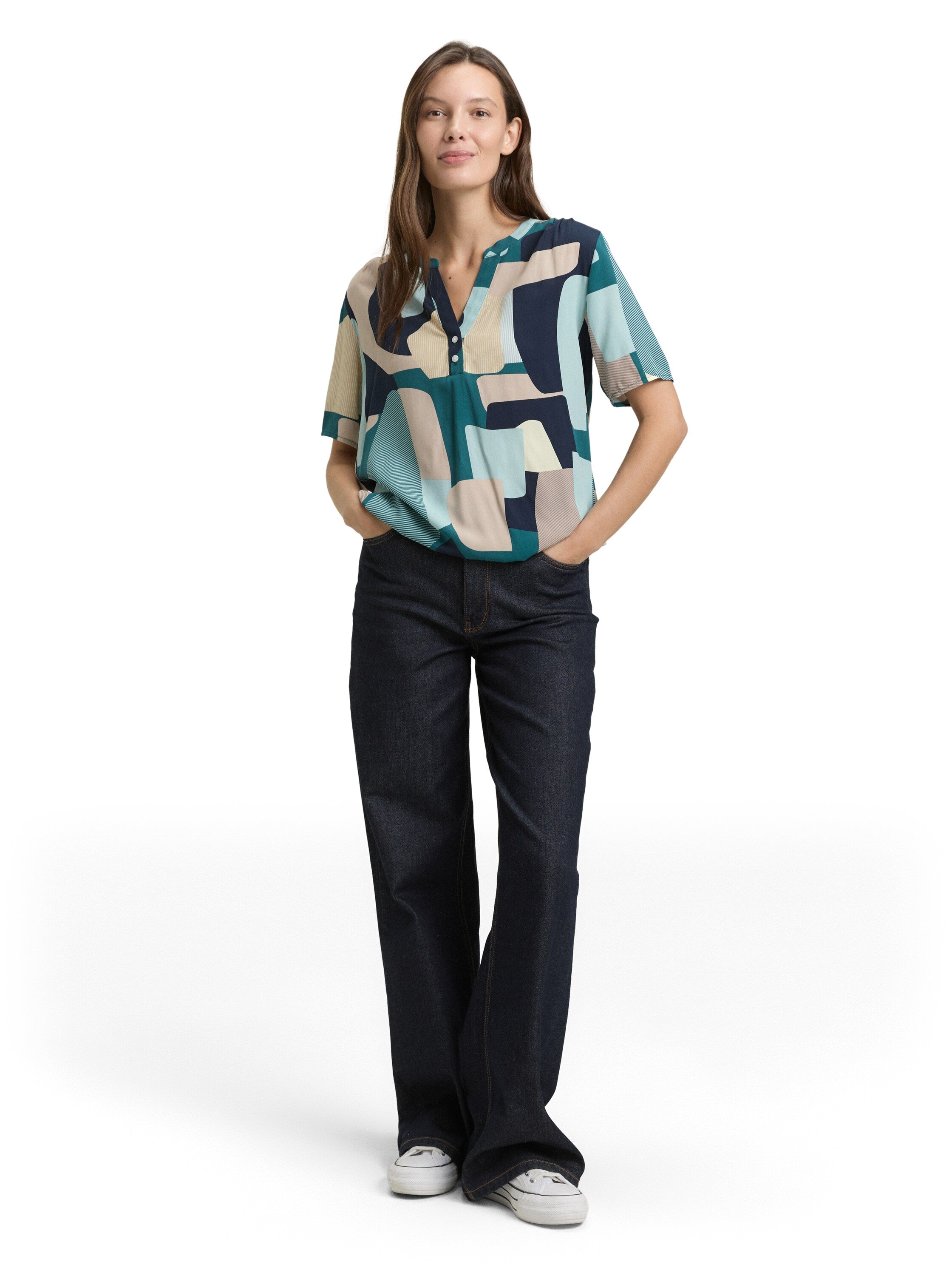 Tom Tailor Short Sleeved Printed Blouse