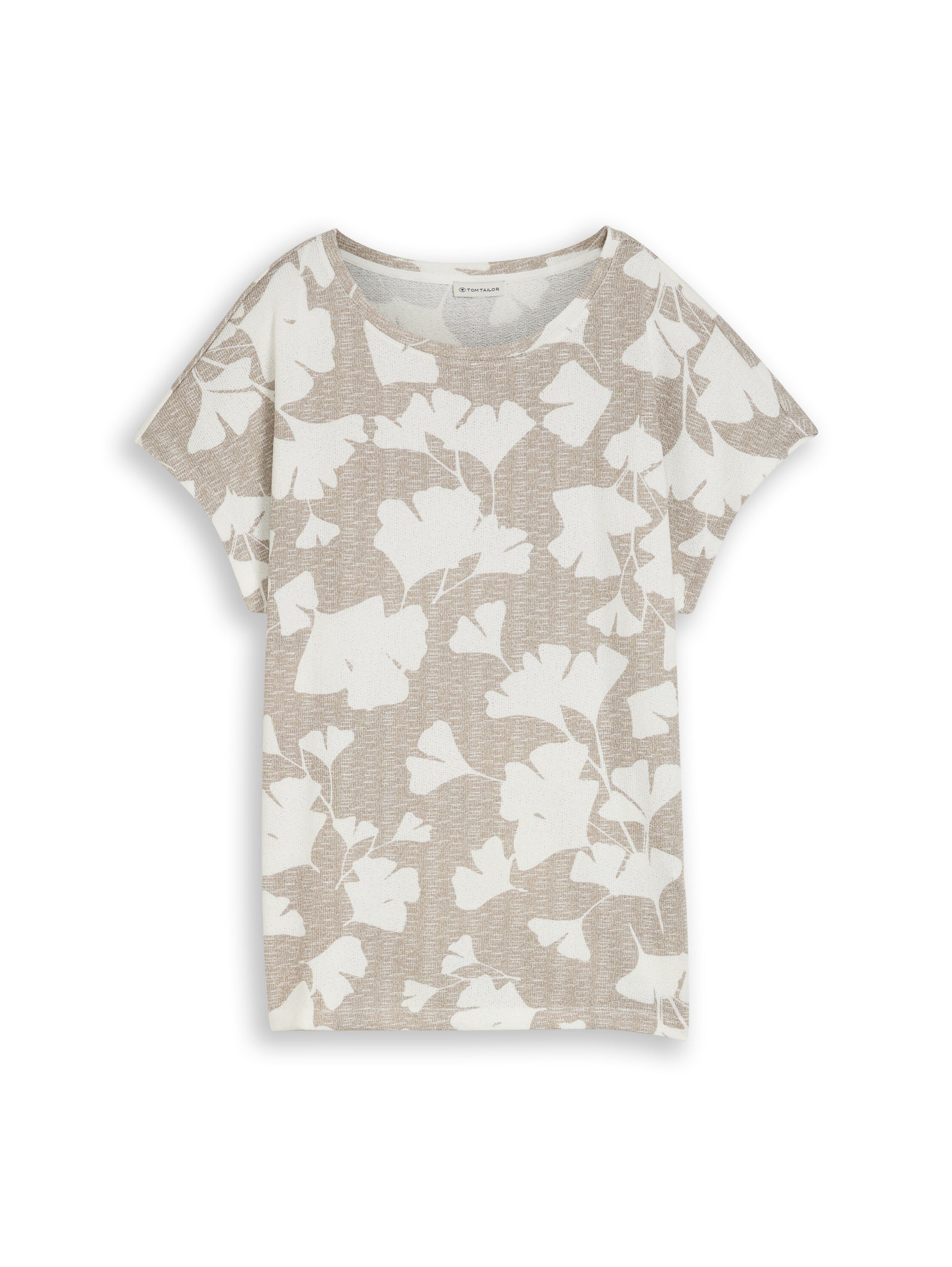 Tom Tailor Patterned T-Shirt With a Knitted Look And Short Side Slits