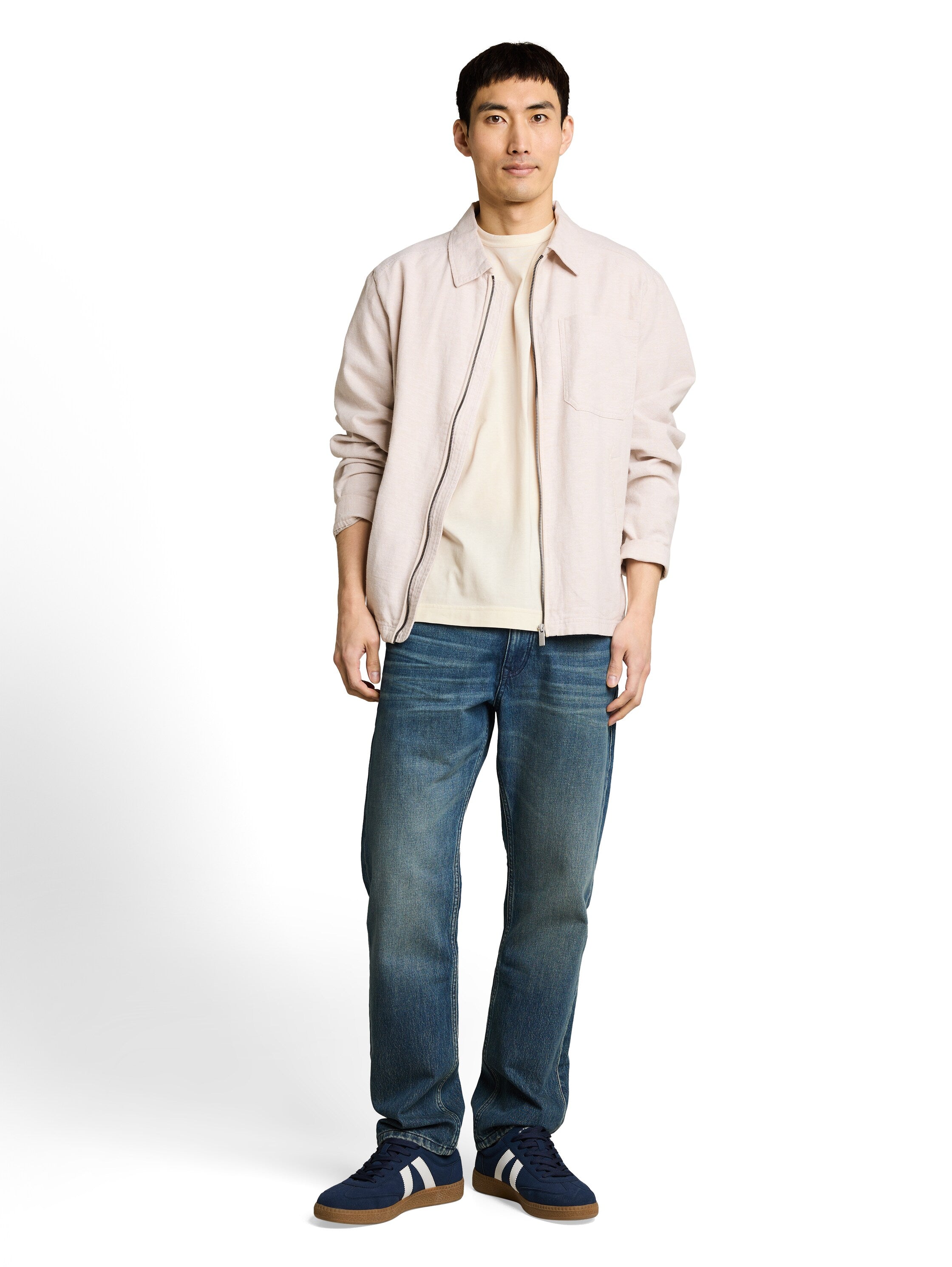 Tom Tailor Off White Short Sleeved Plain T-Shirt