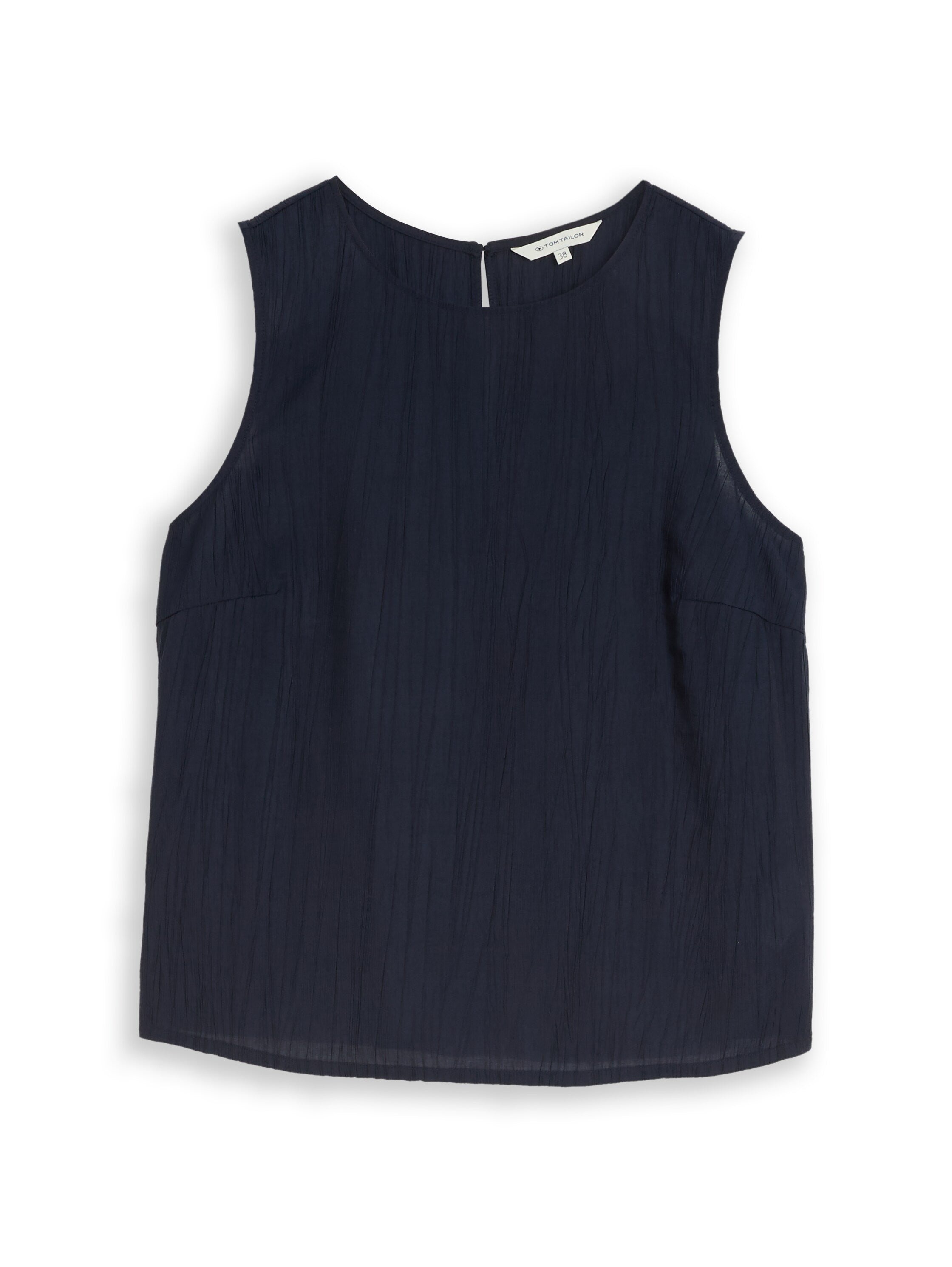 Tom Tailor Navy Blouse Top With Round Neckline