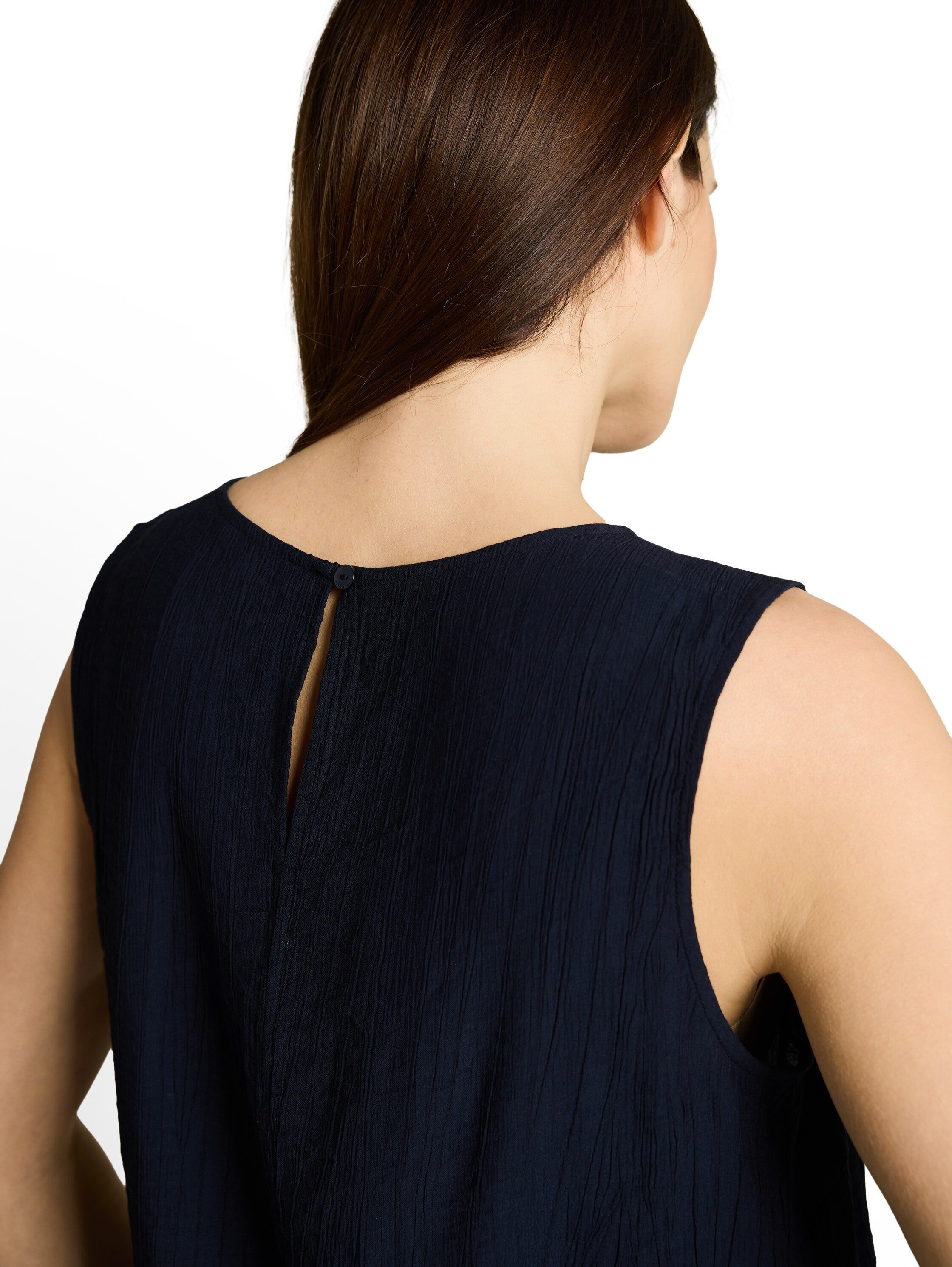 Tom Tailor Navy Blouse Top With Round Neckline