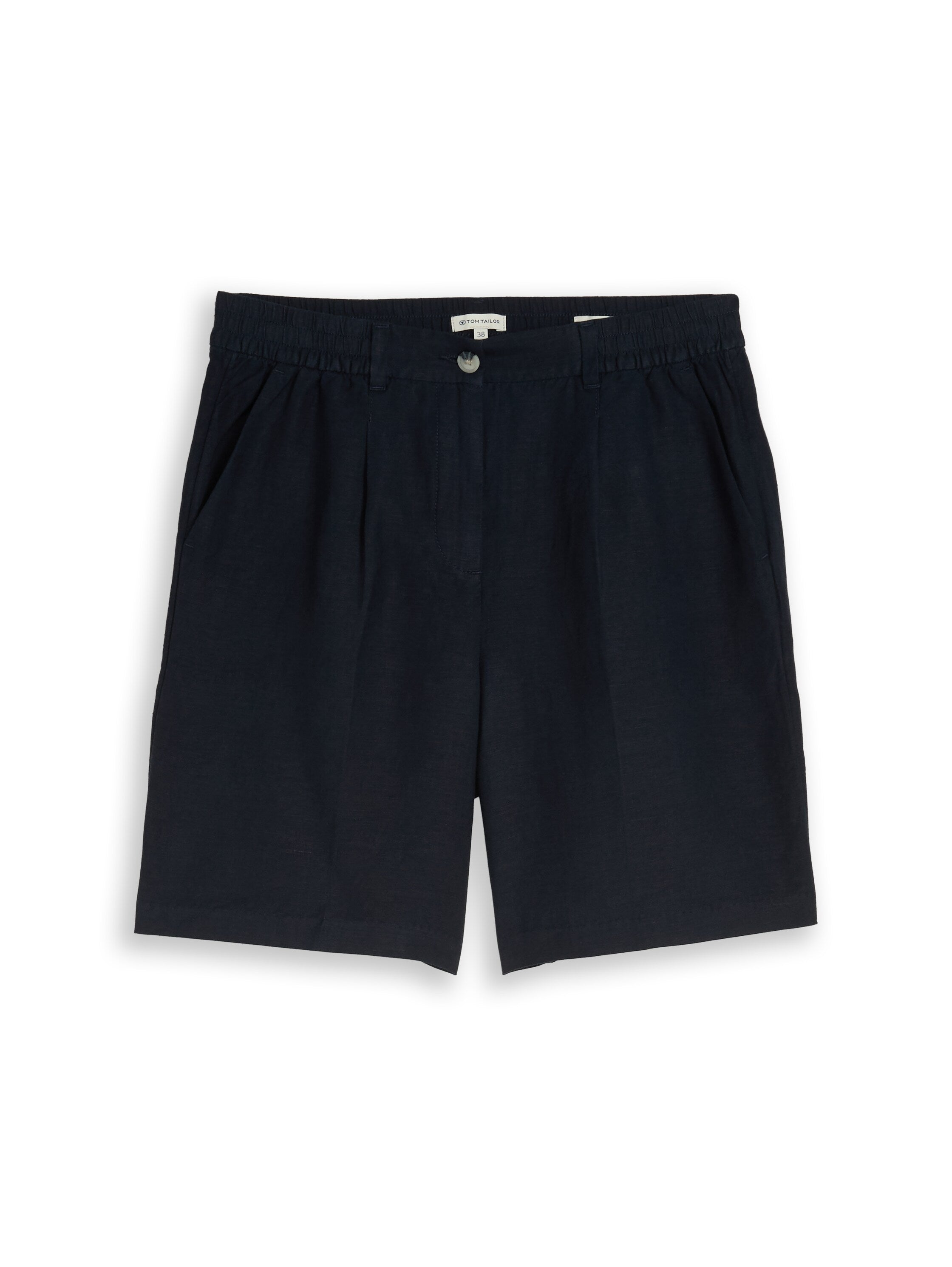 Tom Tailor Navy Loose-Fit Shorts With Linen Blend