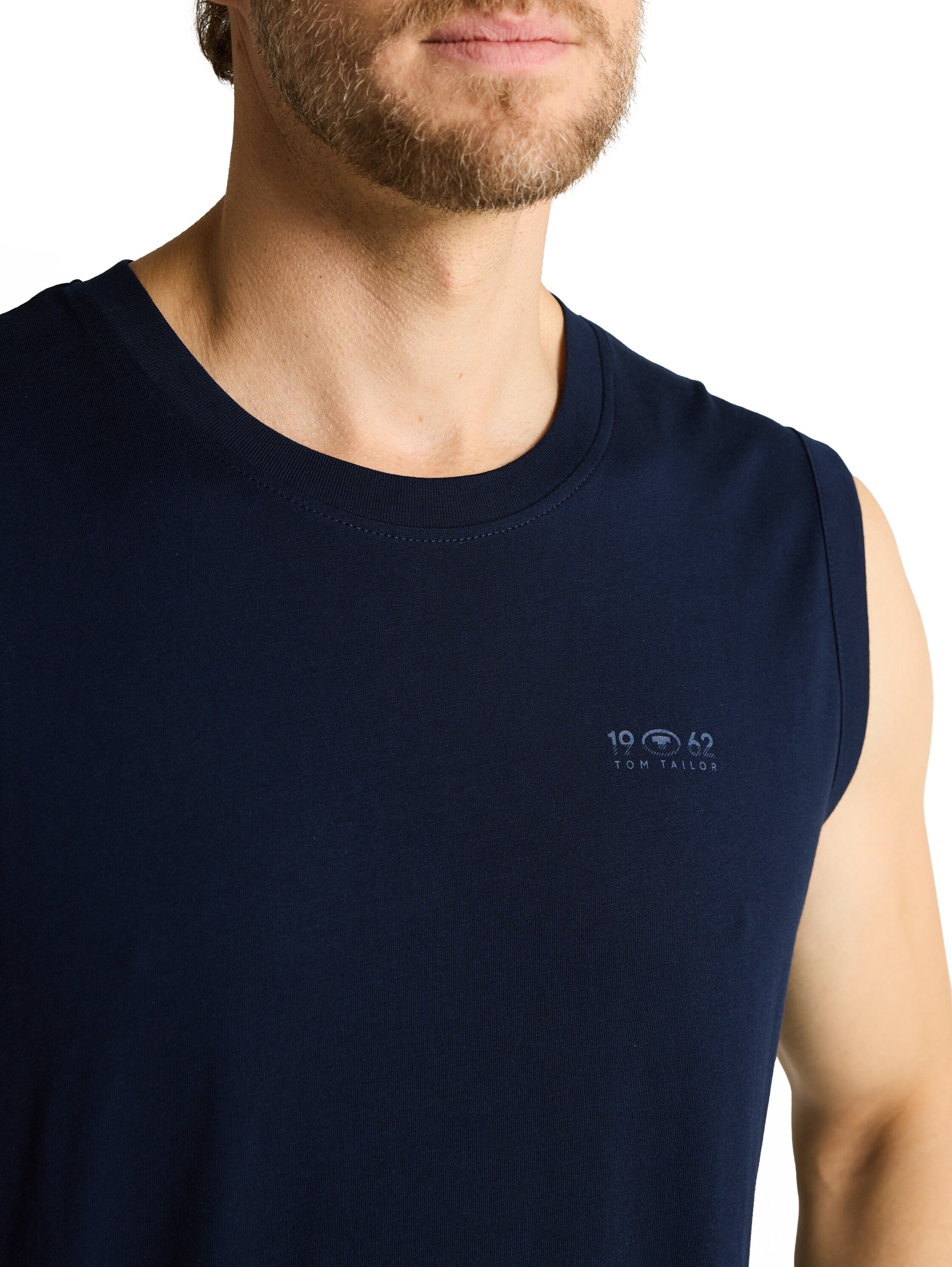 Tom Tailor Navy Sleeveless Plain Top