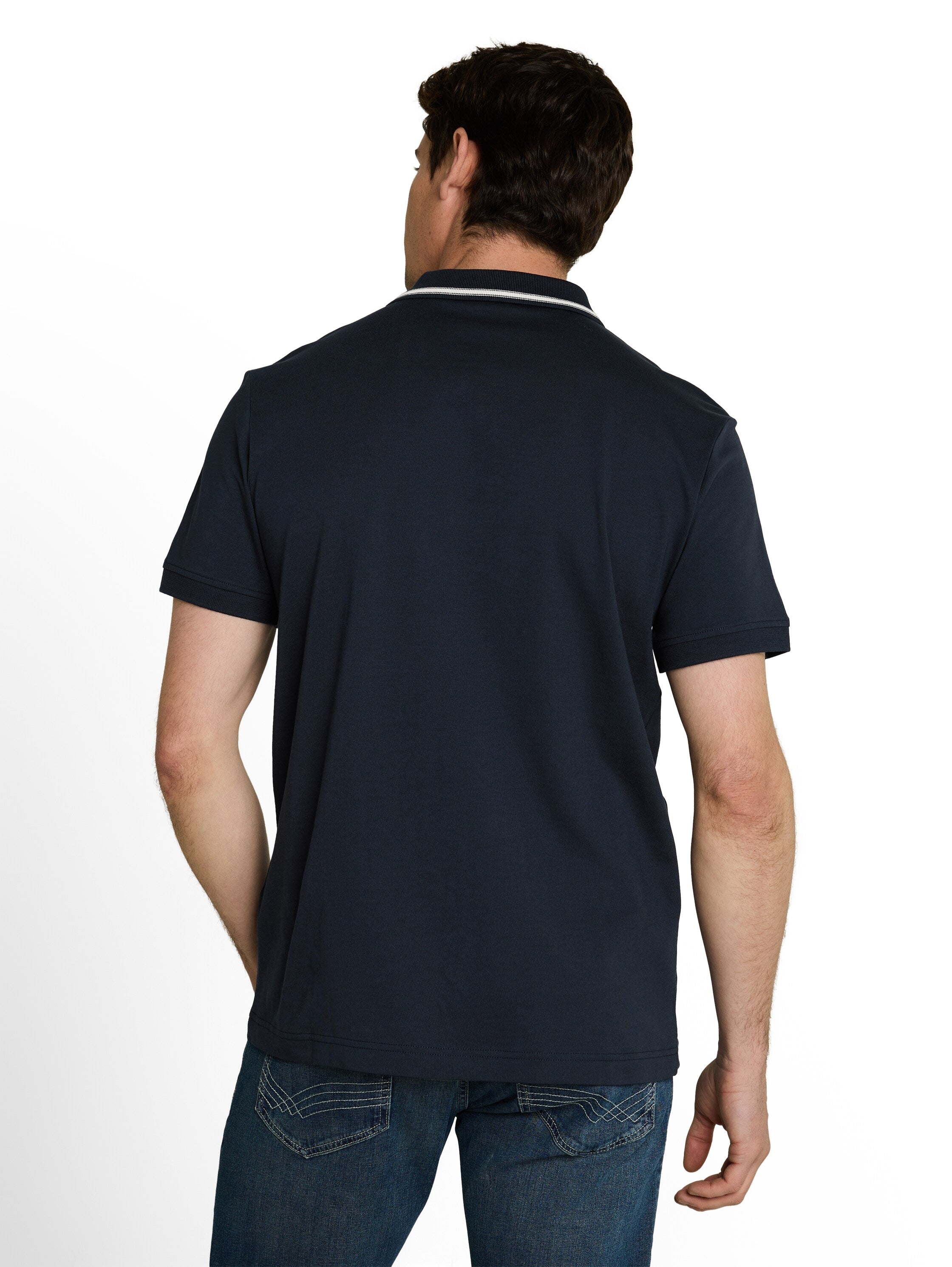Tom Tailor Navy Polo Shirt With Logo Badge