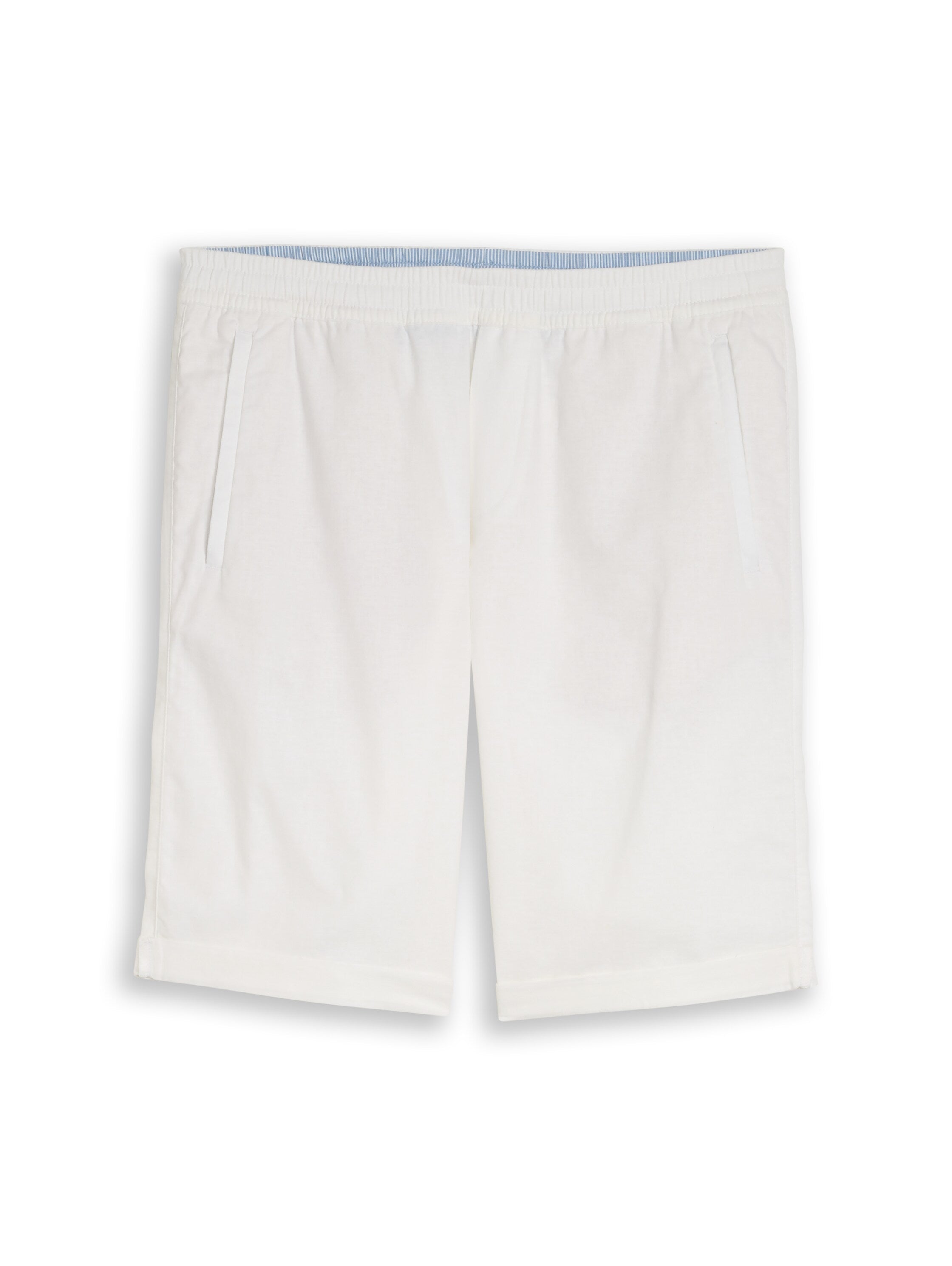 Tom Tailor White Linen Shorts With Elasticated Waistband