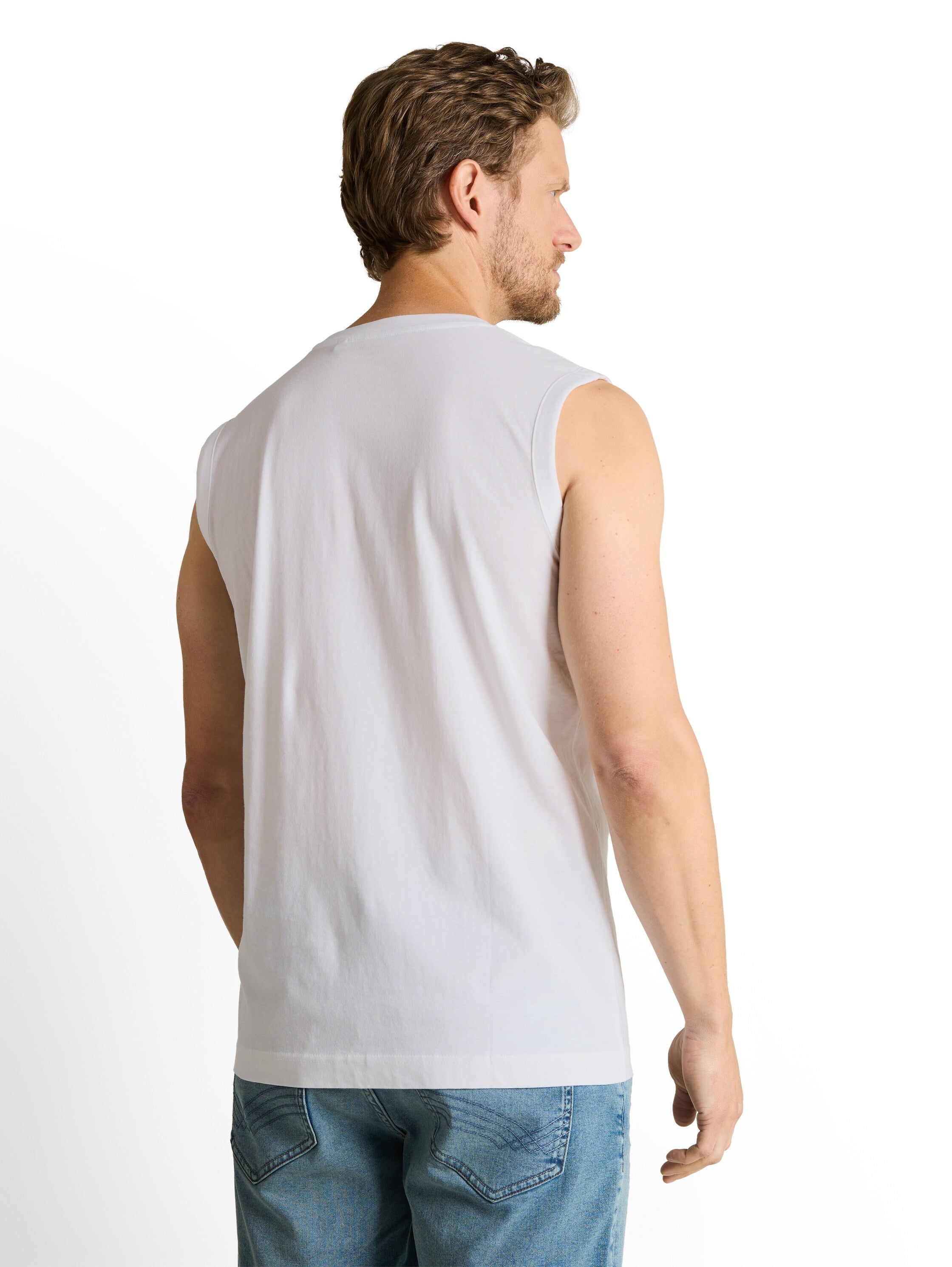 Tom Tailor White Sleeveless Plain Top