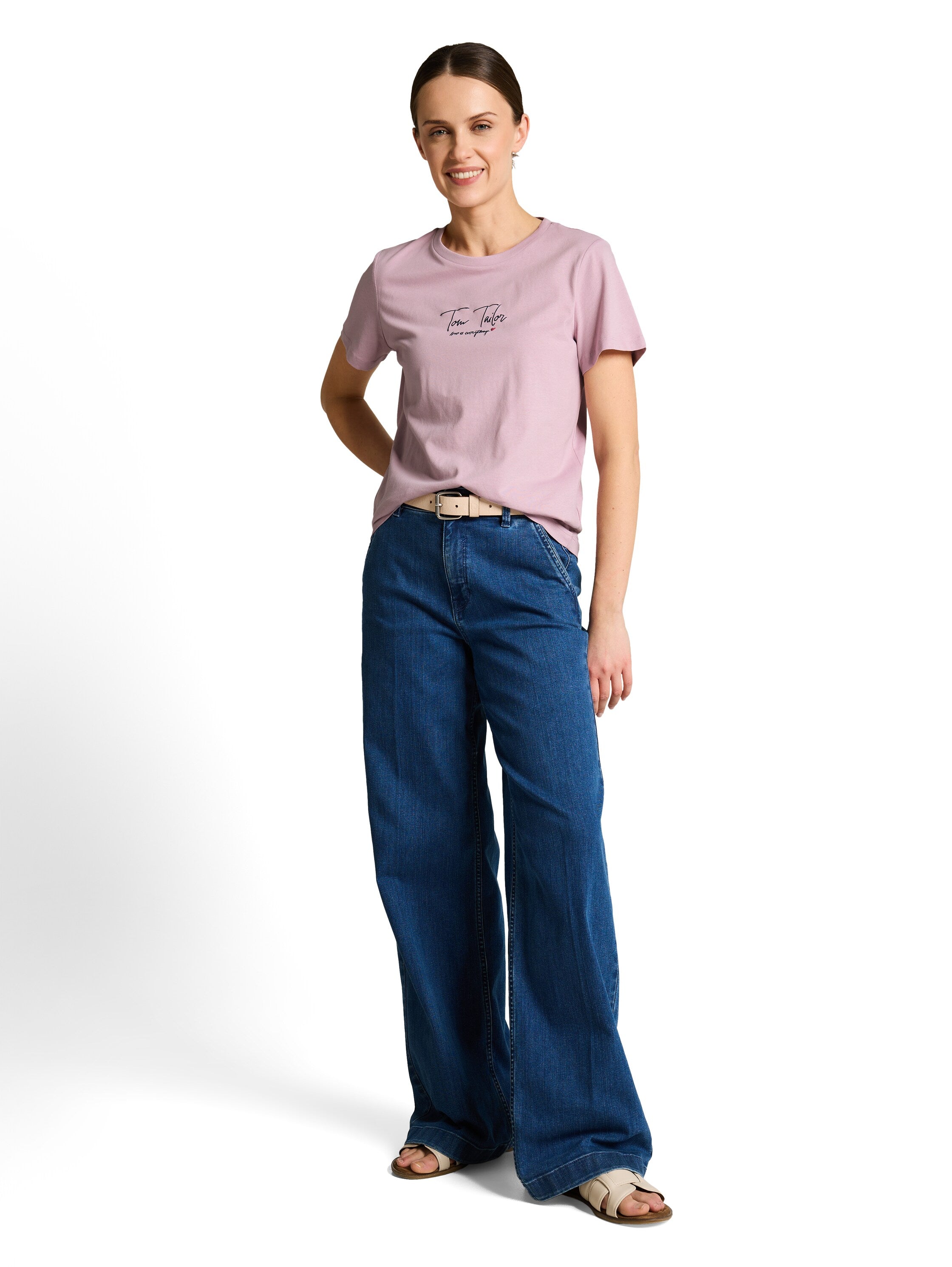 Tom Tailor Light Elderberry T-shirt With Logo Print