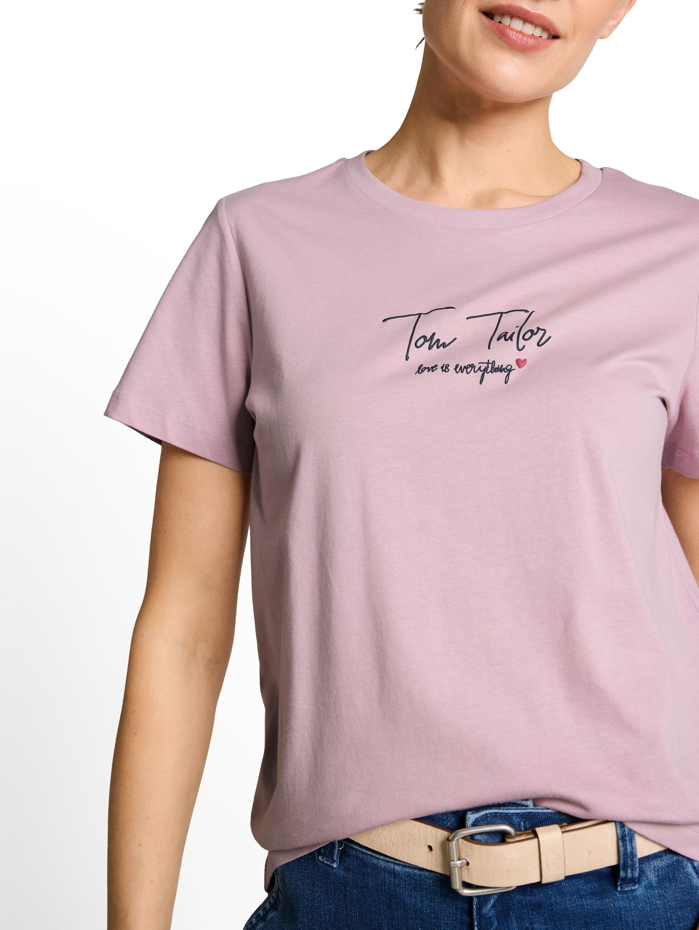 Tom Tailor Light Elderberry T-shirt With Logo Print
