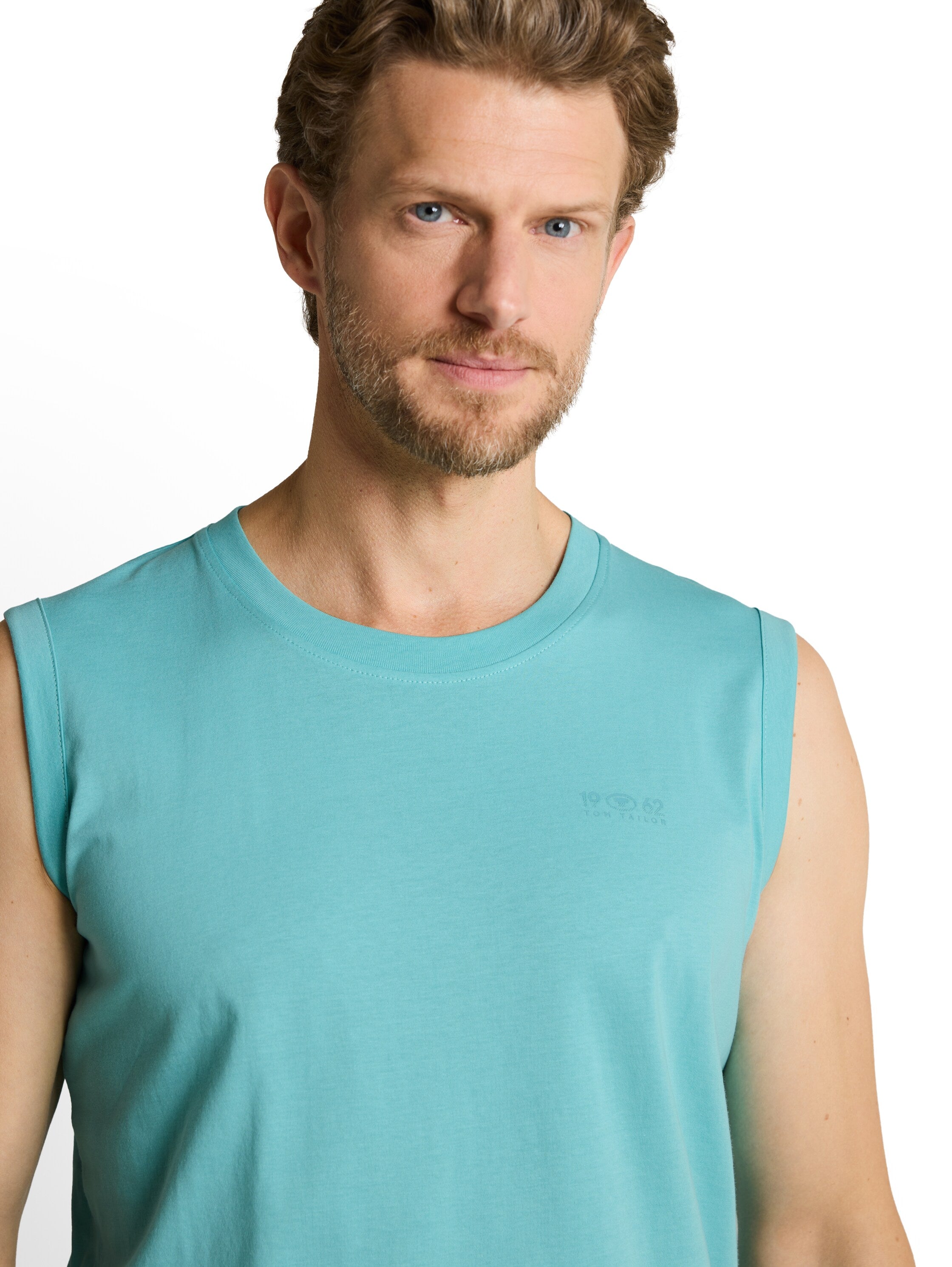 Tom Tailor Aqua Sleeveless Plain Top