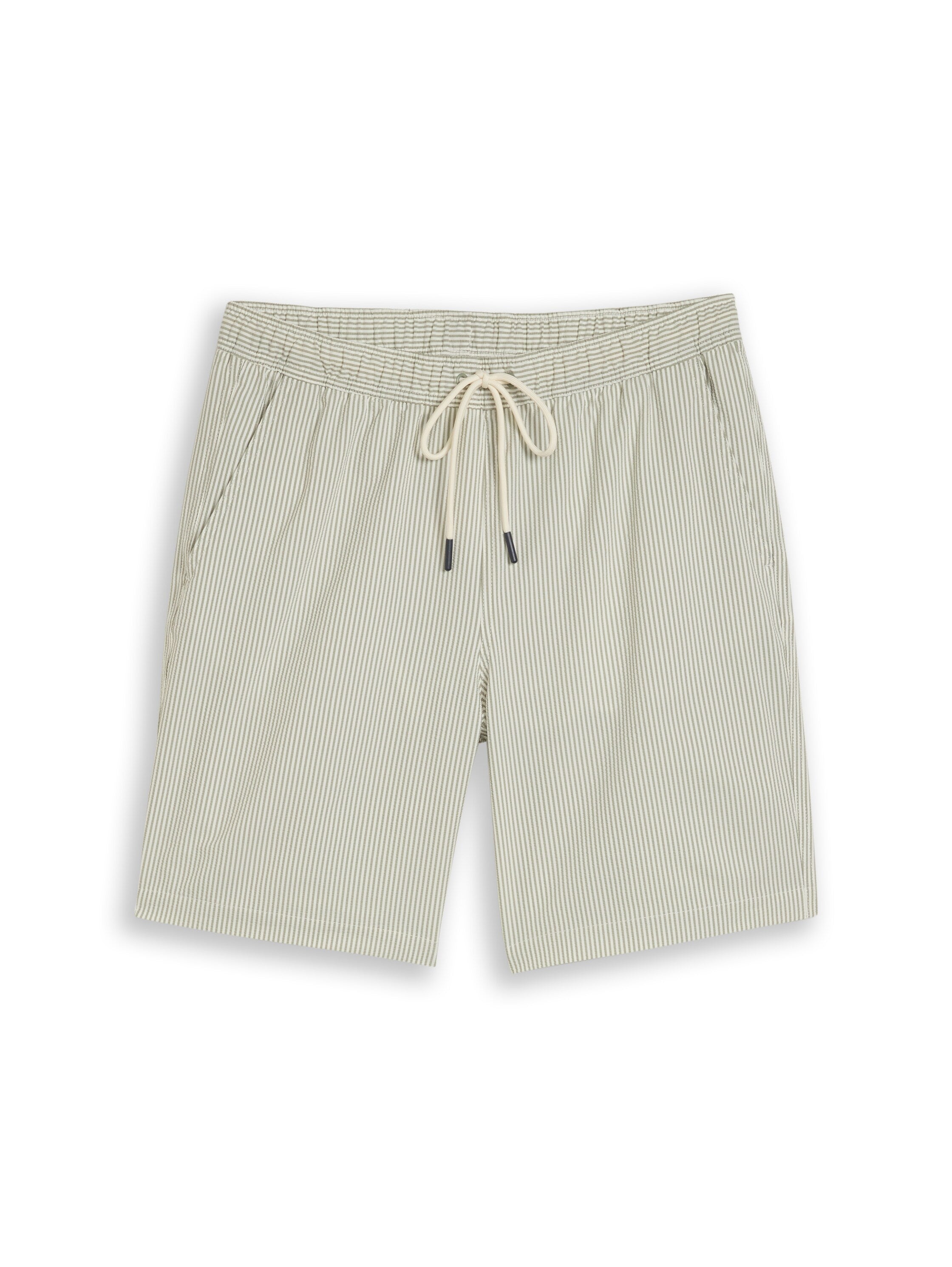 Tom Tailor Seersucker Green Beige Swim shorts With Striped Pattern
