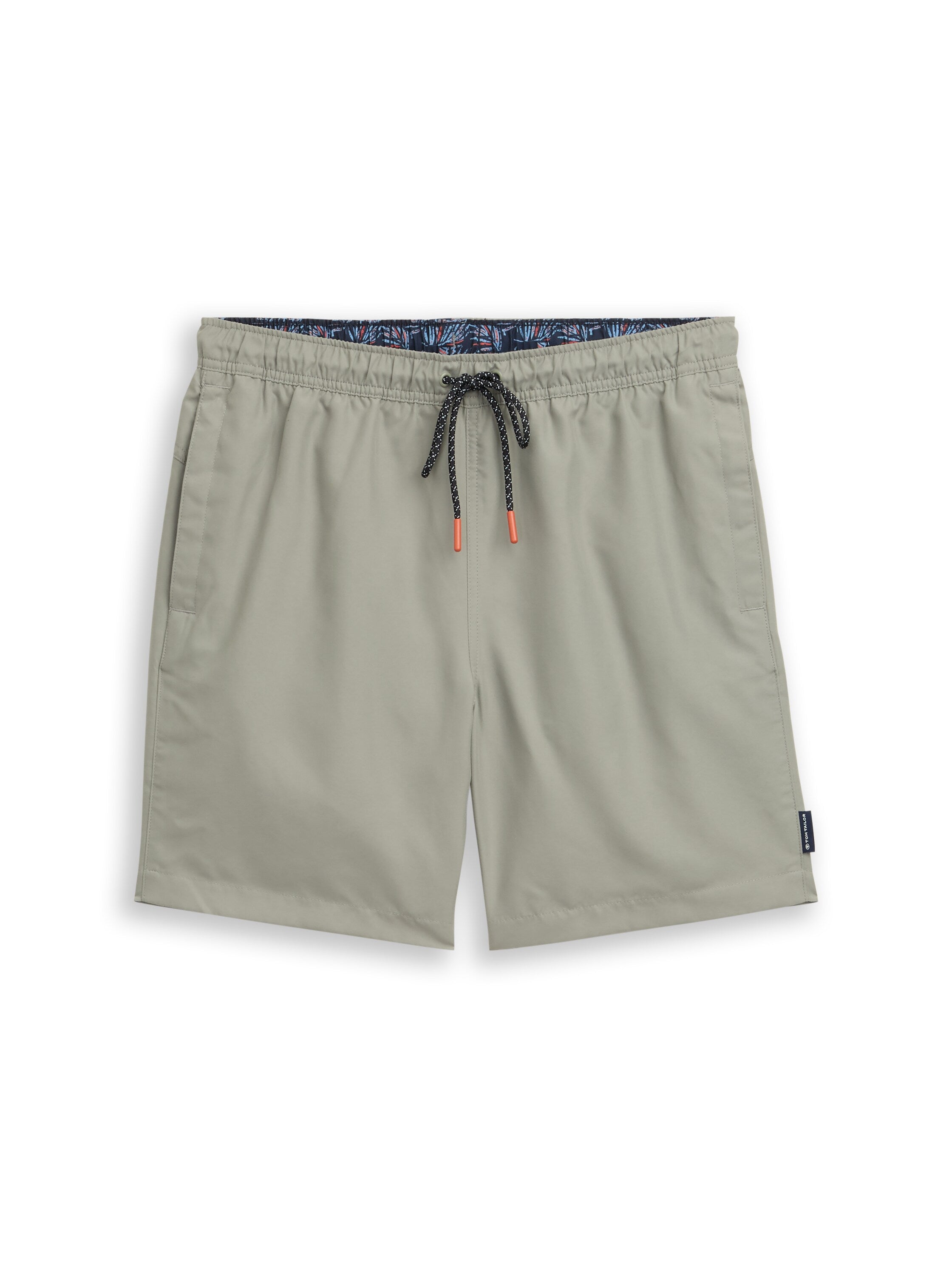 Tom Tailor Greyish Olive Swim Shorts With Drawstring
